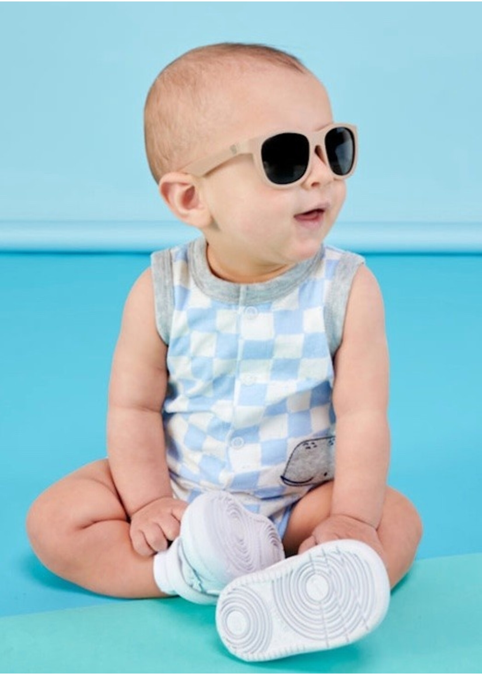 Babiators Babiators, The Eco Collection Navigator Sunglasses || Soft Sand / Smoke Lens