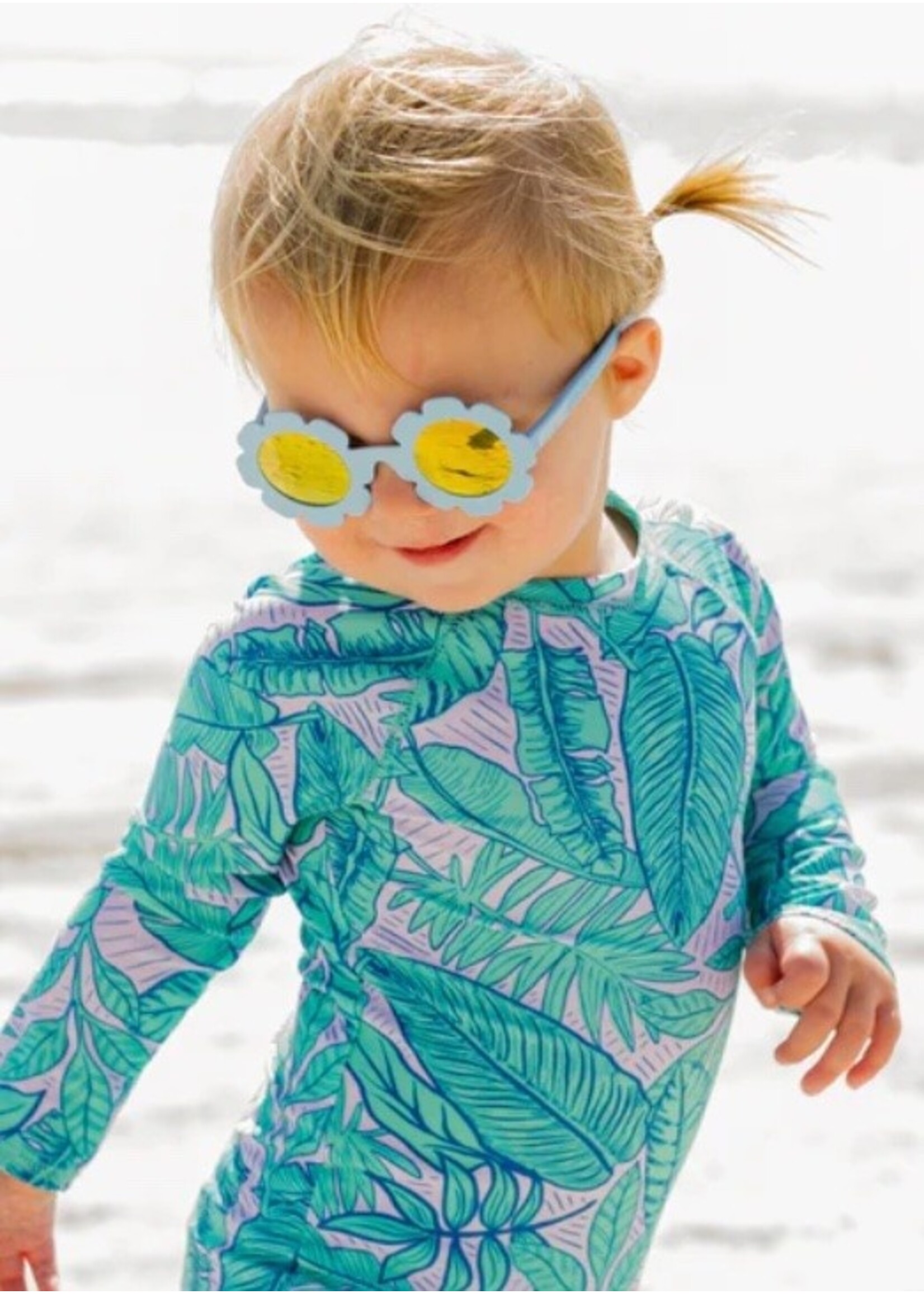 Babiators Babiators, Non-polarized Flower Sunglasses || "The Wild Flower" Periwinkle / Gold Mirror