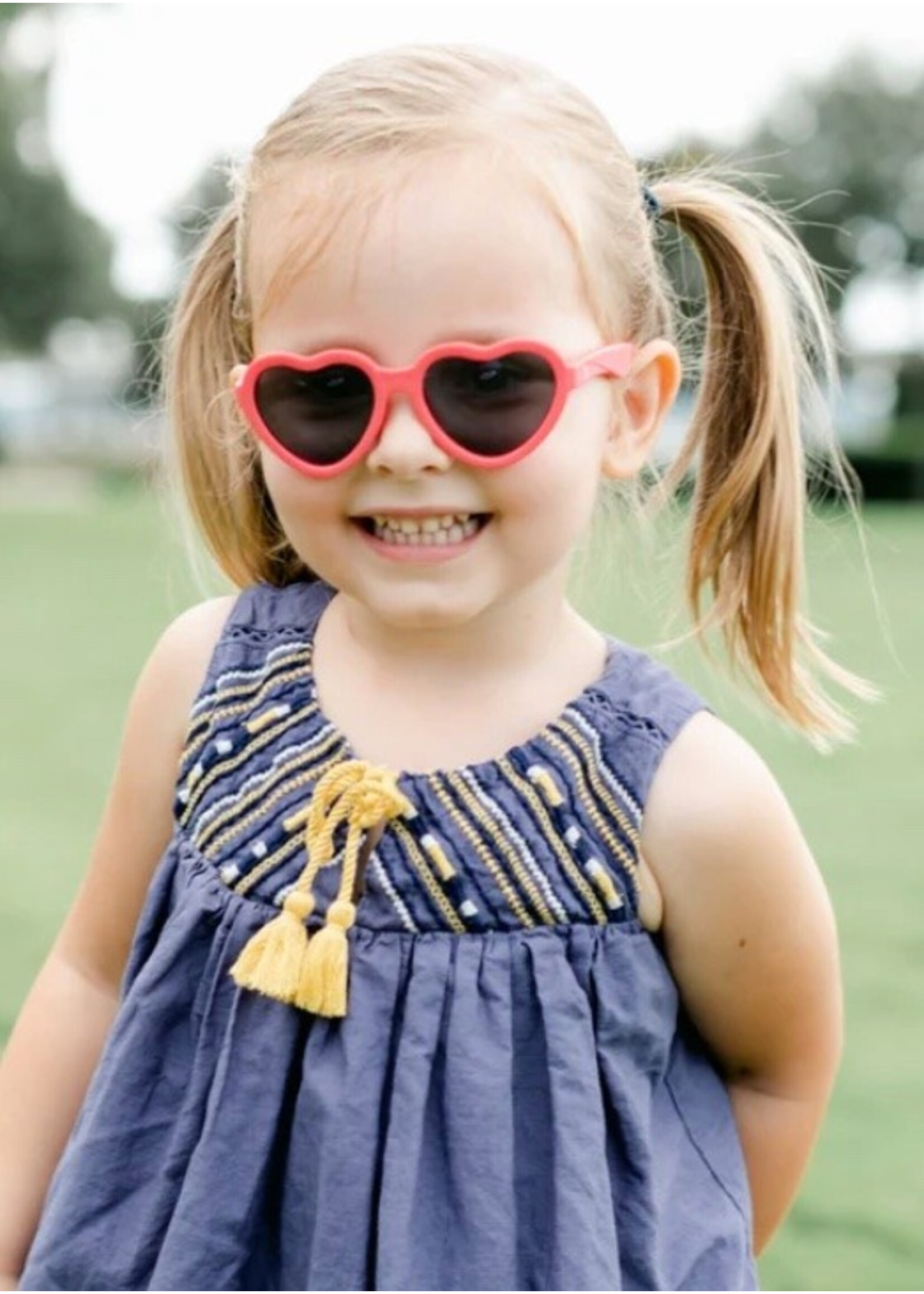 Babiators Babiators, Limited Edition, Non-Polarized Heart Sunglasses || "Queen of Hearts" Hot Coral / Black Lens