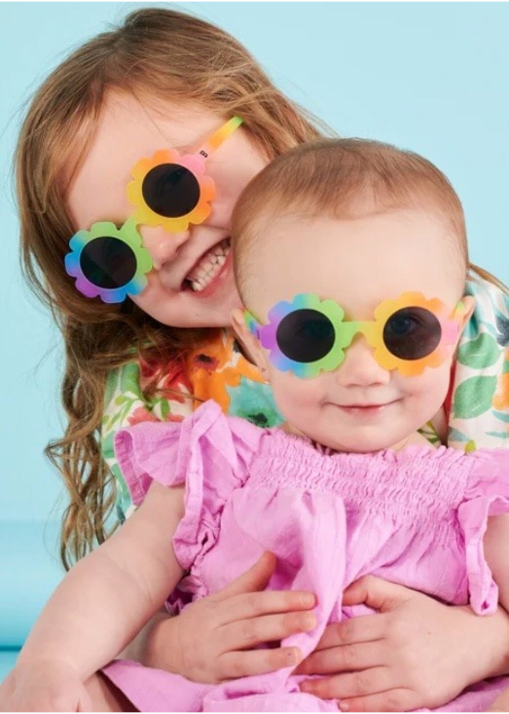 Babiators Babiators, Non-polarized Flower Sunglasses || "Flower Power" Rainbow / Smoke Lens