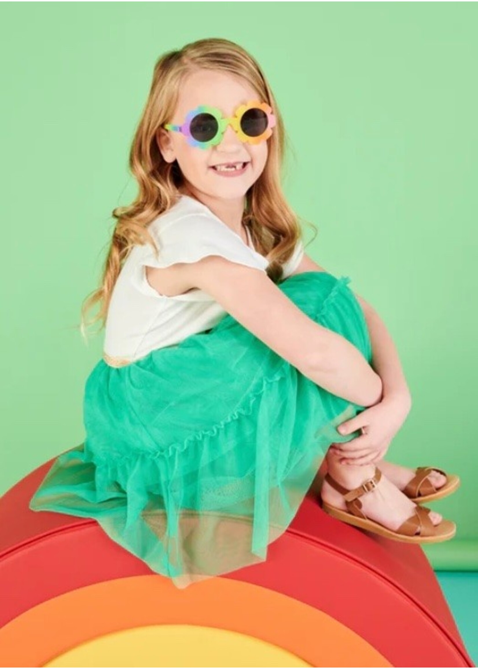 Babiators Babiators, Non-polarized Flower Sunglasses || "Flower Power" Rainbow / Smoke Lens