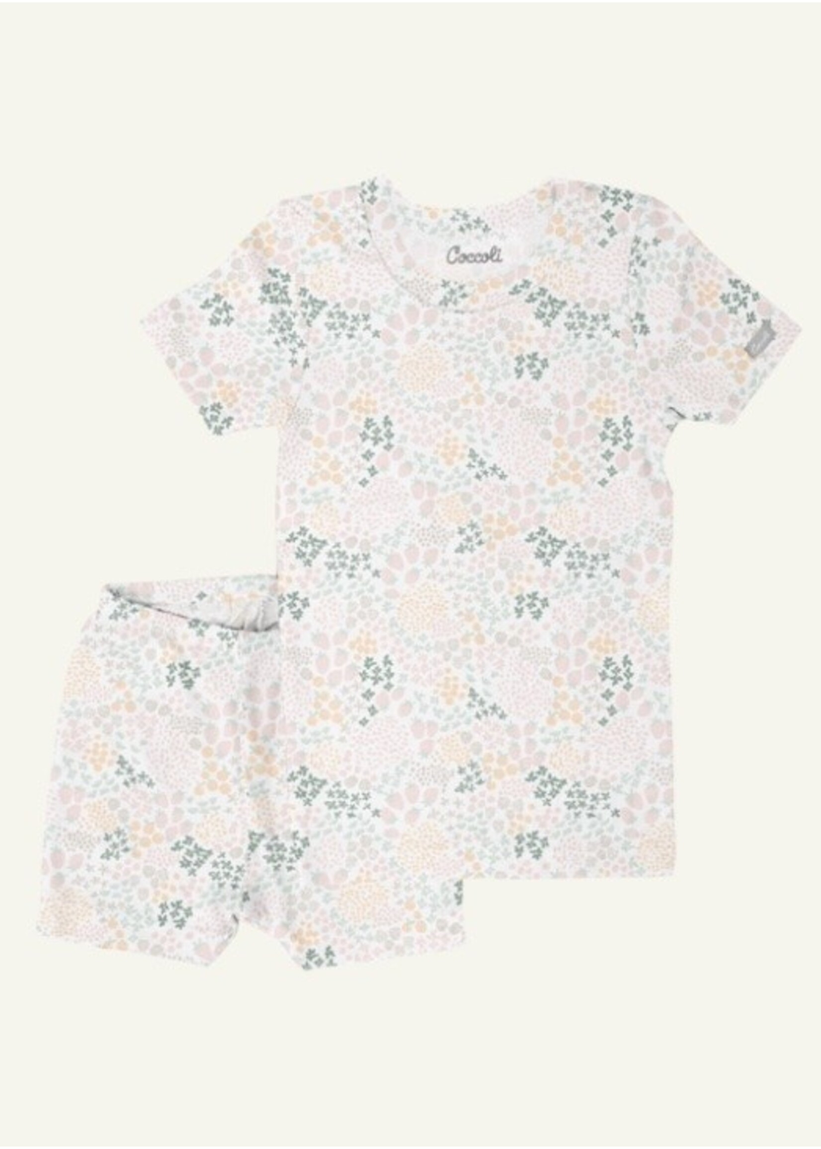 Coccoli Coccoli, Fruit Patch Print Short Sleeve Modal Pajama || Cream