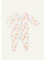 Coccoli Coccoli, Gelato Cones Print Modal Zipper Footie || Cream