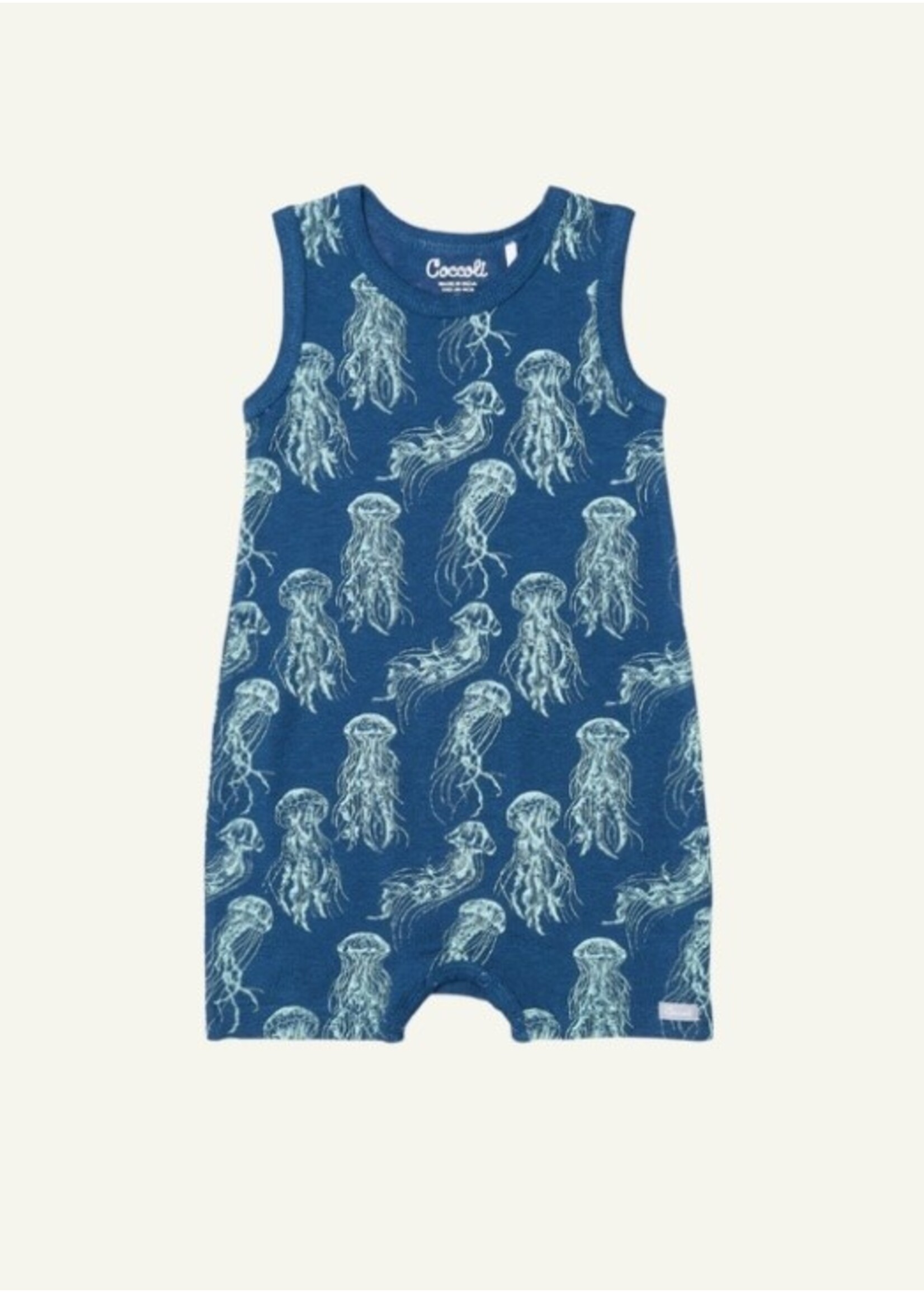 Coccoli Coccoli, Jellyfish Shortie Modal Romper || Majolica Blue