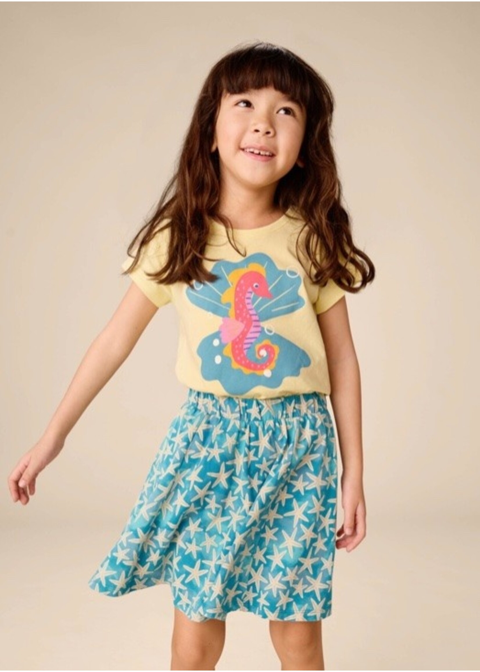 Tea Collection Tea Collection, Seahorse & Pearls Graphic Tee || Banana