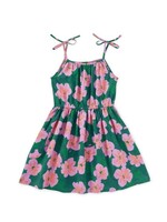 Tea Collection Tea Collection, Tie Shoulder Twirl Dress || Bold Hibiscus