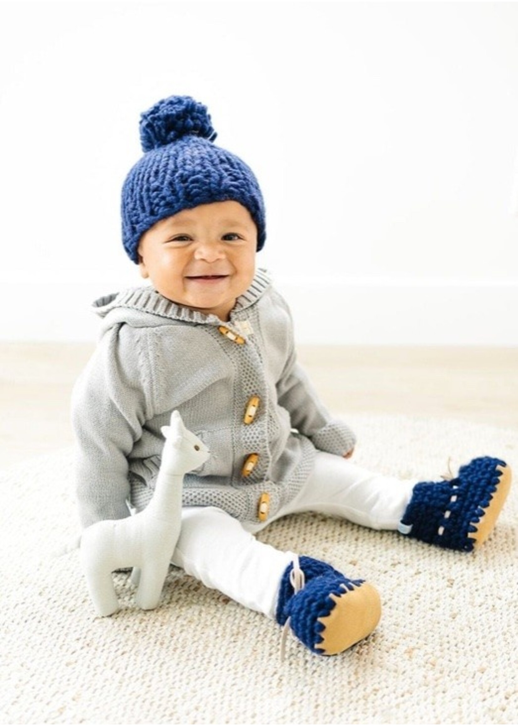 Beba Bean Beba Bean, Knit Hoodie || Grey