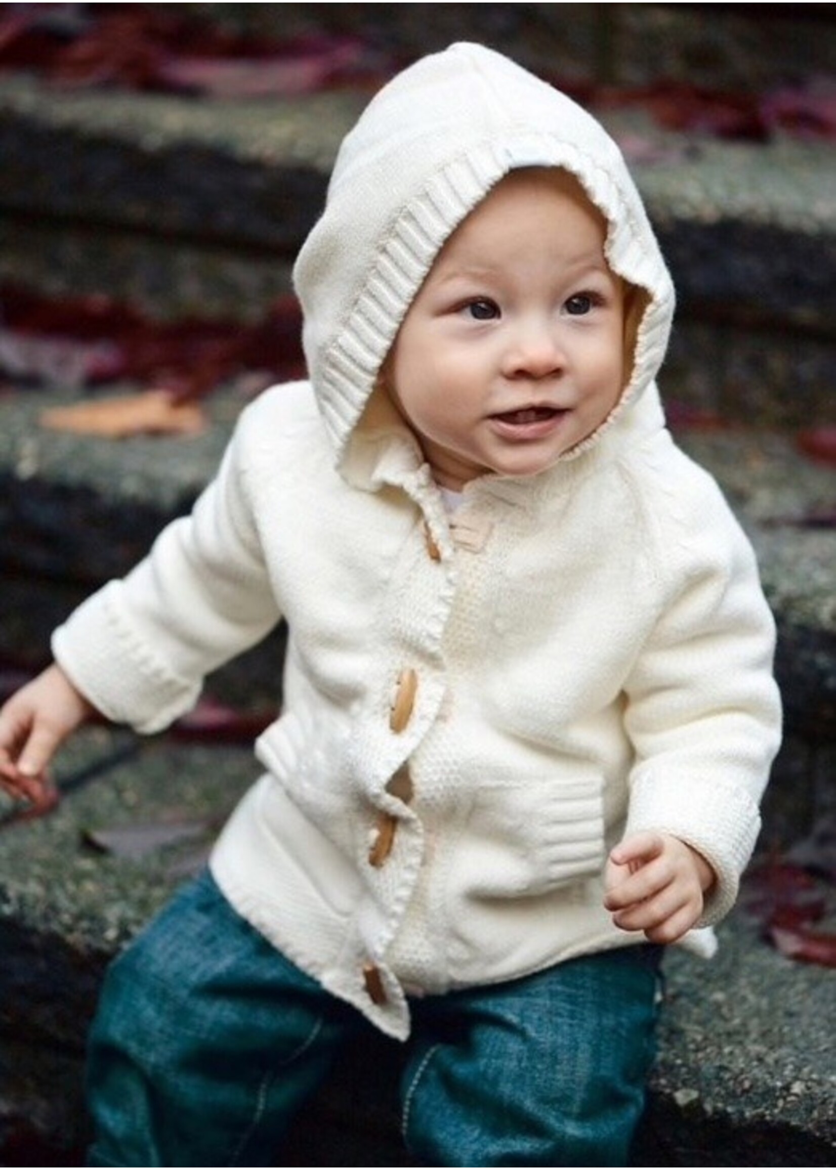 Beba Bean Beba Bean, Knit Hoodie || Ivory