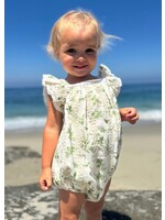 Vignette Vignette, Charlotte Bubble Romper || Green Print Eyelet
