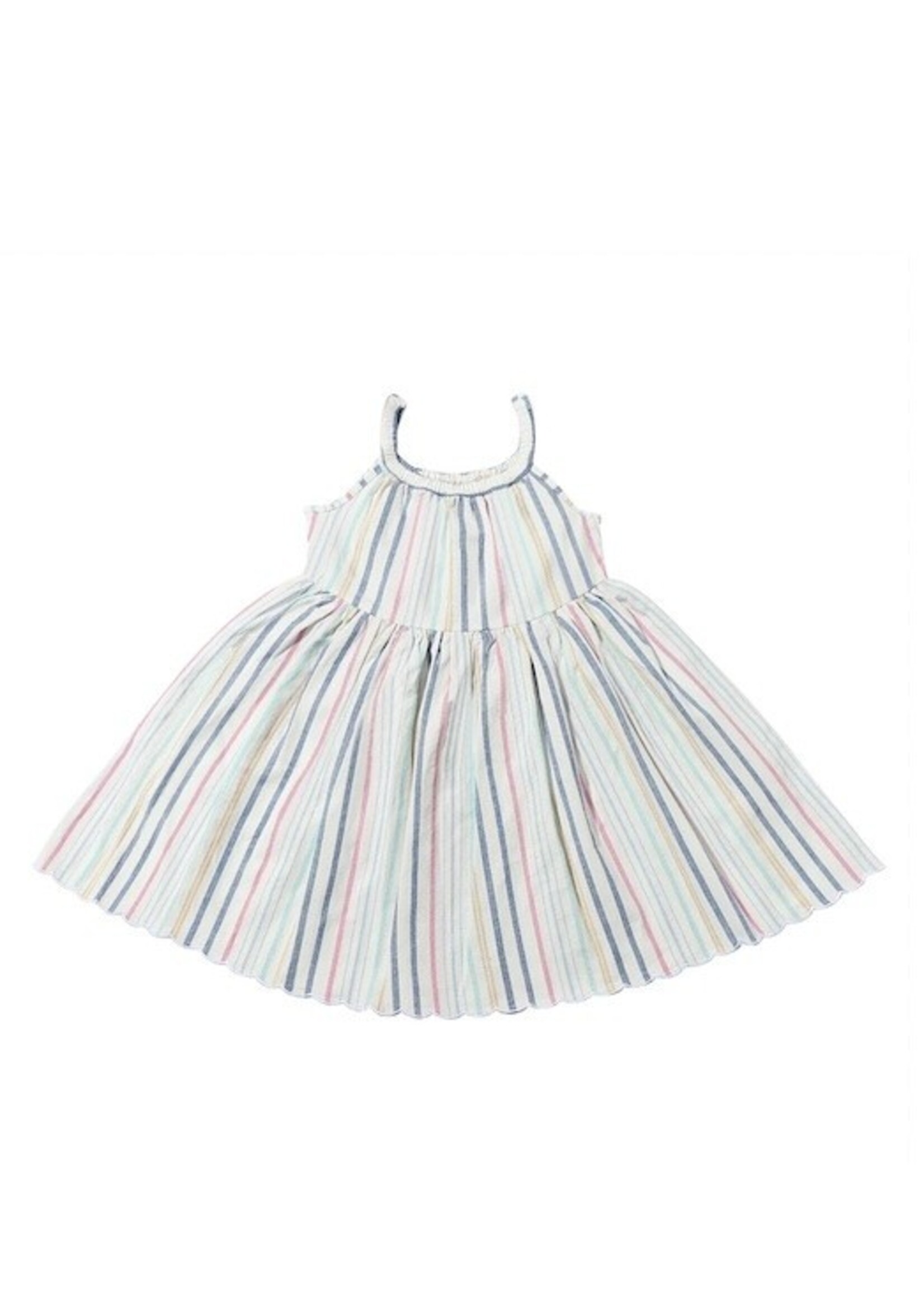 Vignette Vignette, Stella Dress || Pink and Blue Multi Stripe