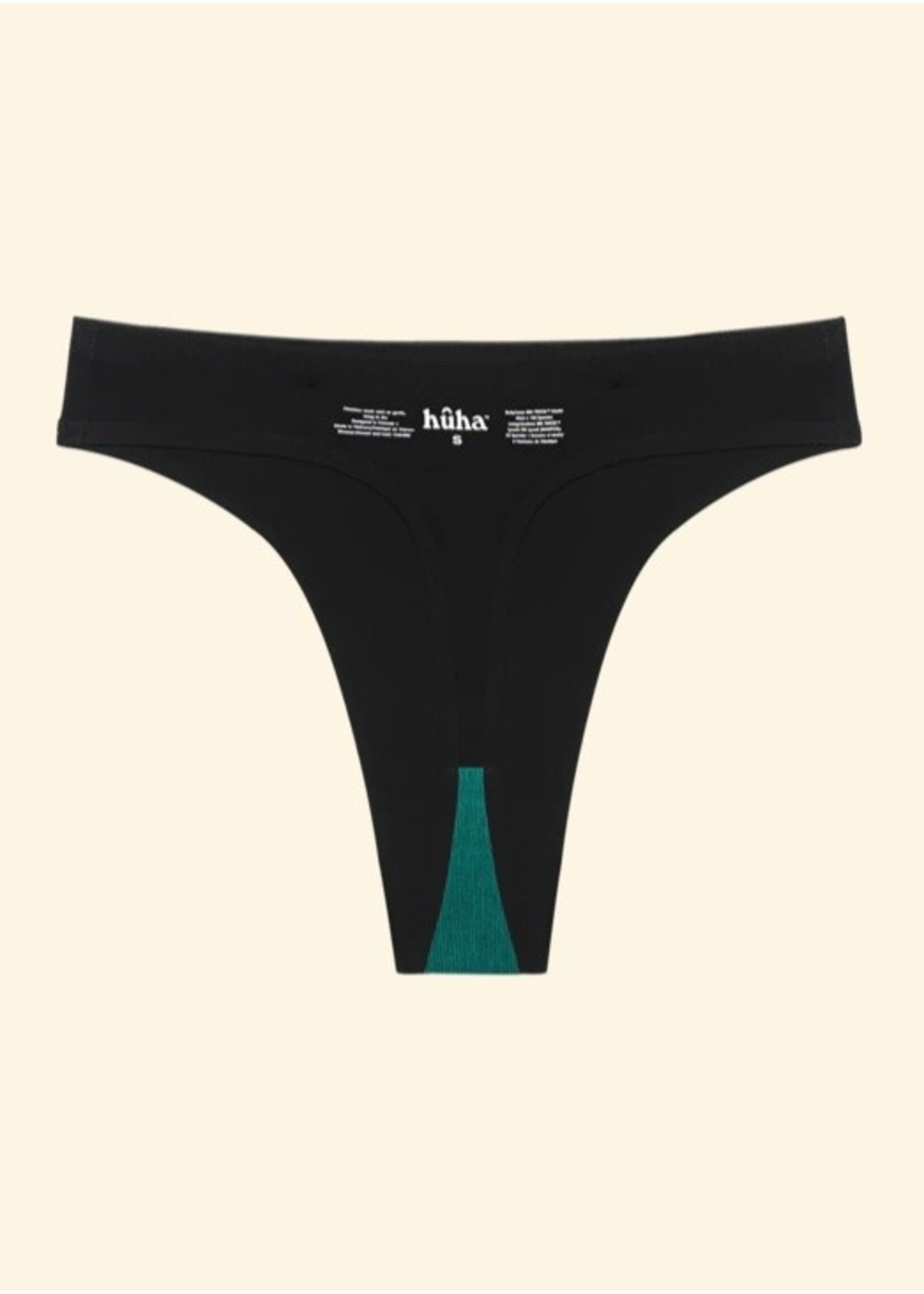 Huha Underwear Huha Underwear, Seamless High Rise Thong || Black