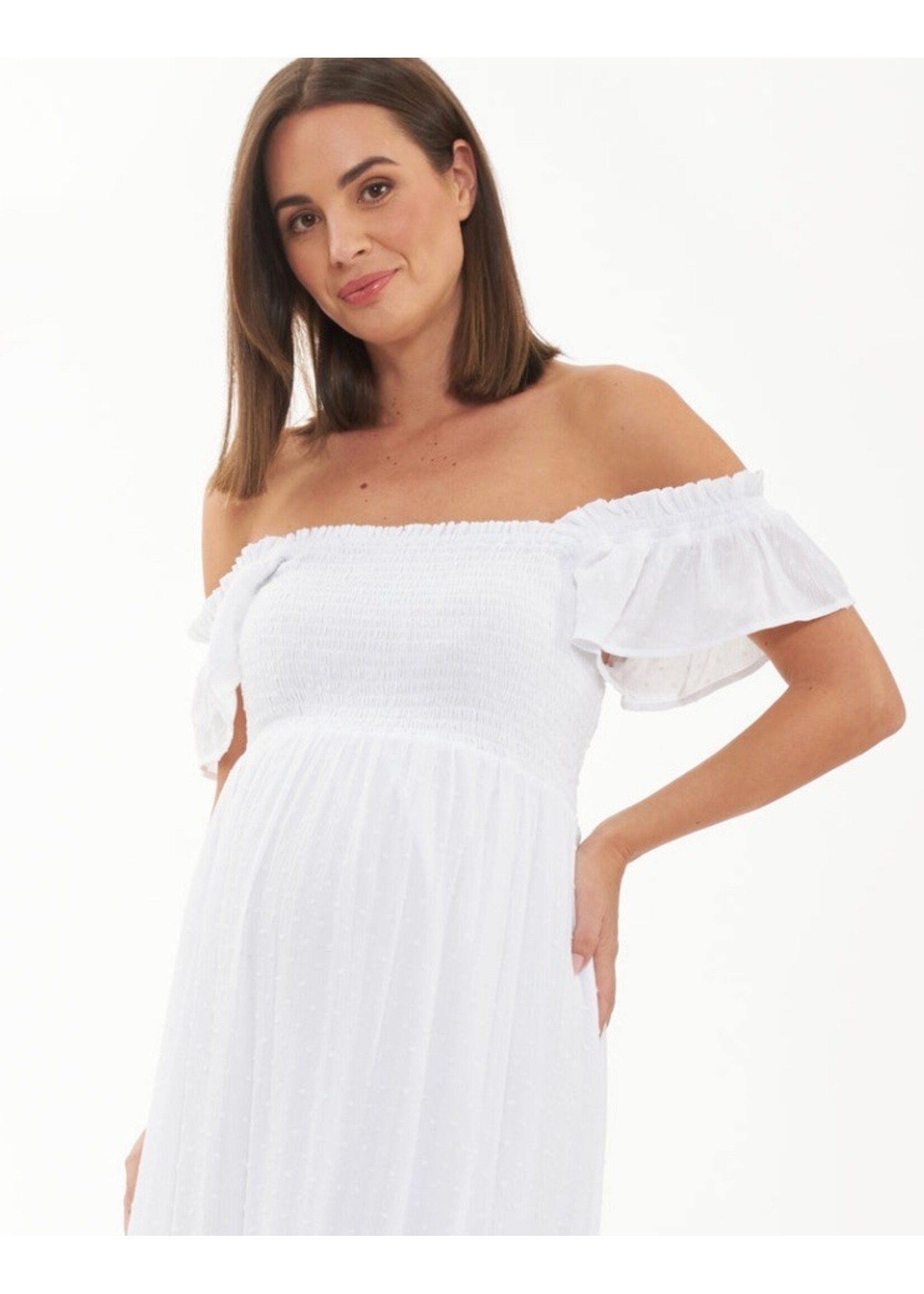 Ripe Maternity Ripe Maternity, Hail Spot Dress || White