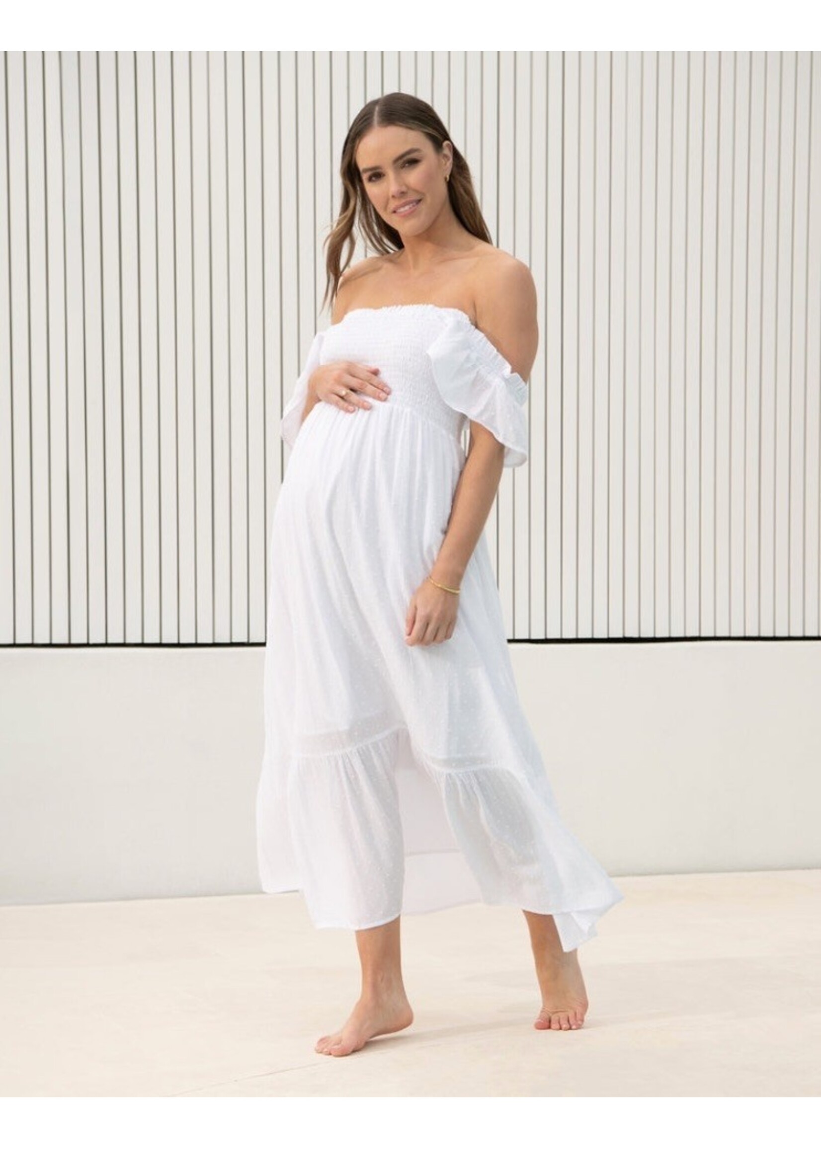 Ripe Maternity Ripe Maternity, Hail Spot Dress || White