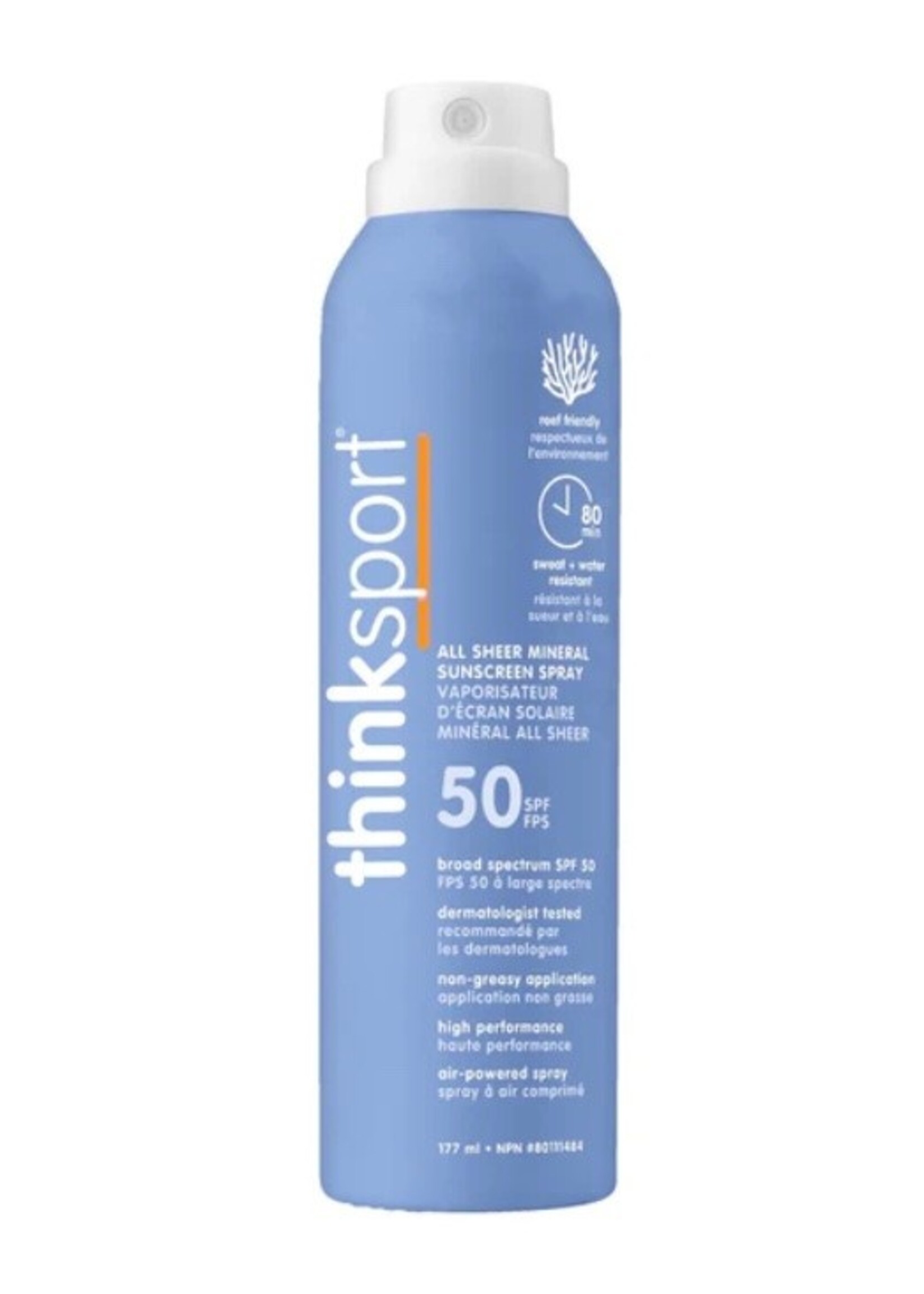 Thinkbaby Thinksport, All Sheer Mineral Sunscreen Spray SPF 50