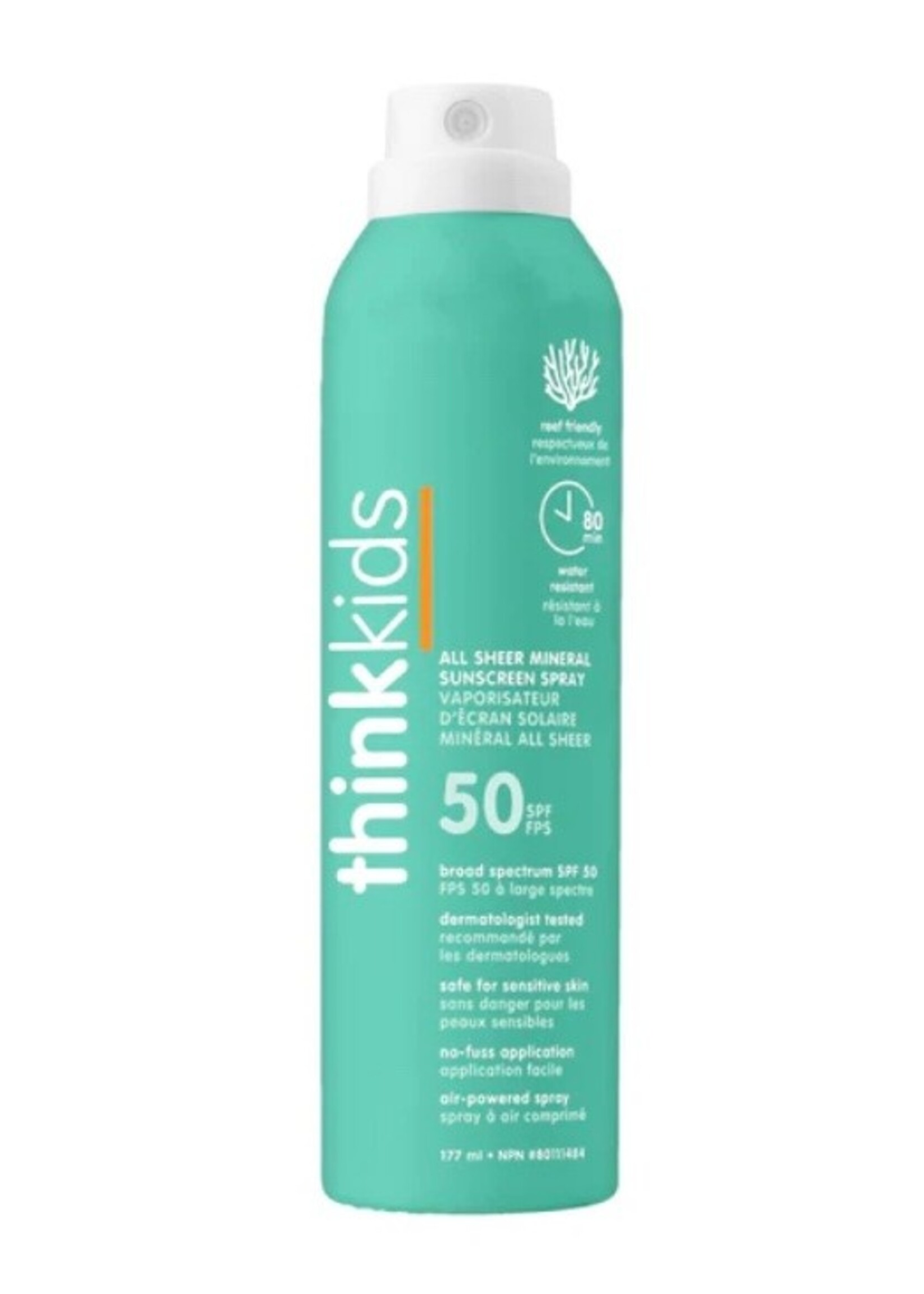 Thinkbaby Think Kids, Clear Zinc SPF 50 Sunscreen Spray || 177ml
