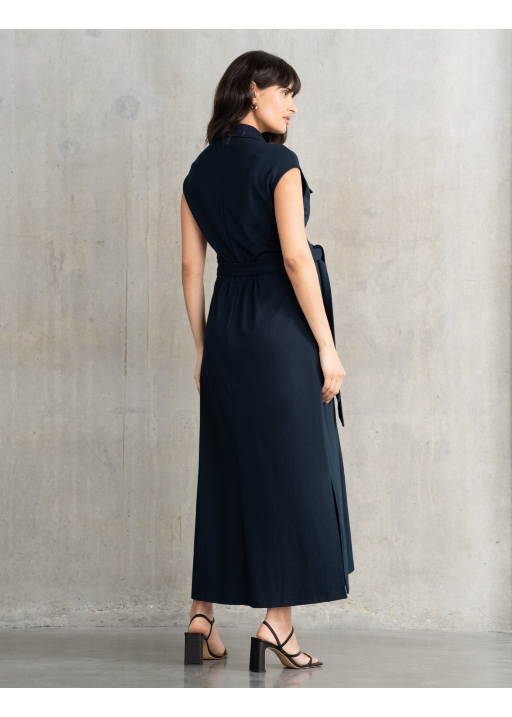 Seraphine Seraphine, Hayden, Comfort-Tailored Belted Maxi Maternity Dress || Navy