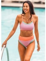 Feather 4 Arrow Feather 4 Arrow, Women's Retro Ringer Bikini Top || Prism Pink