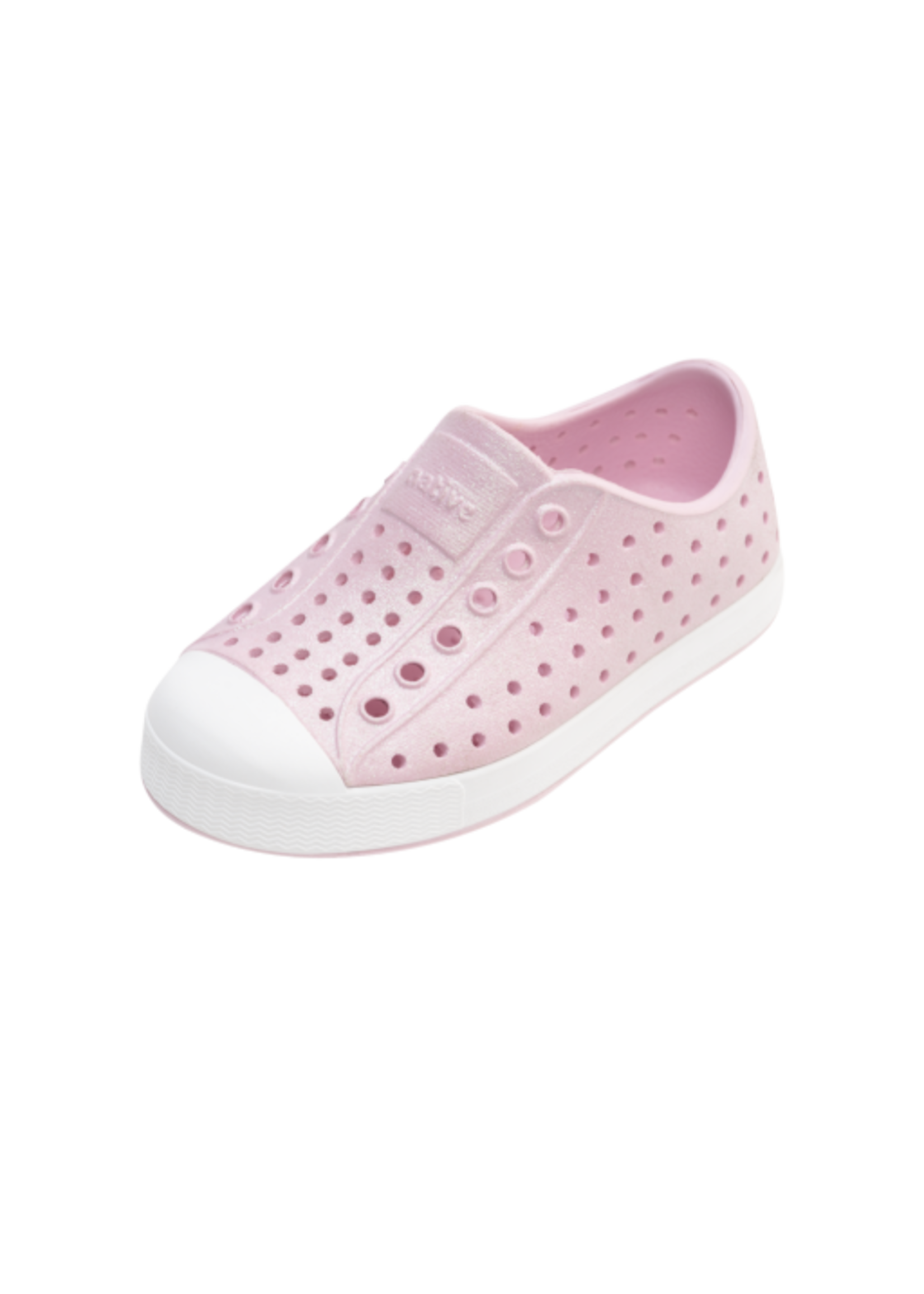 Native Shoes Native Shoes, Jefferson Bio-Bling Kids ||  Barely Pink Bling/ Shell White