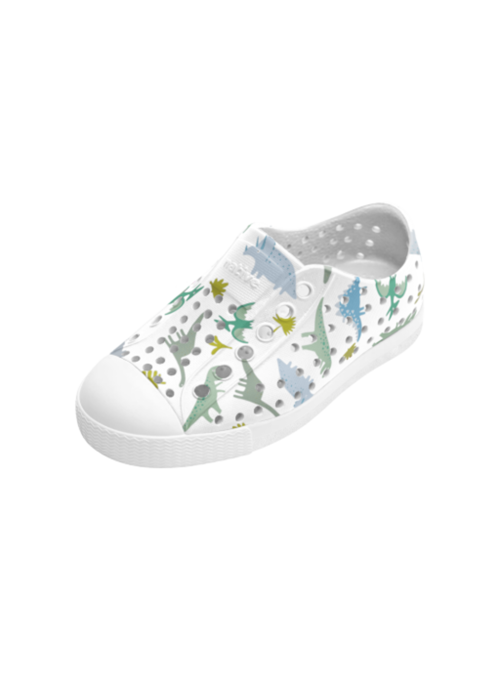 Native Shoes Native Shoes, Jefferson Sugarlite™ Print Child || Shell White / Shell White / Flux Alpine Dino