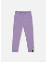 Deux Par Deux Deux Par Deux, Floral Detail Organic Cotton Jersey Leggings || Purple Gray