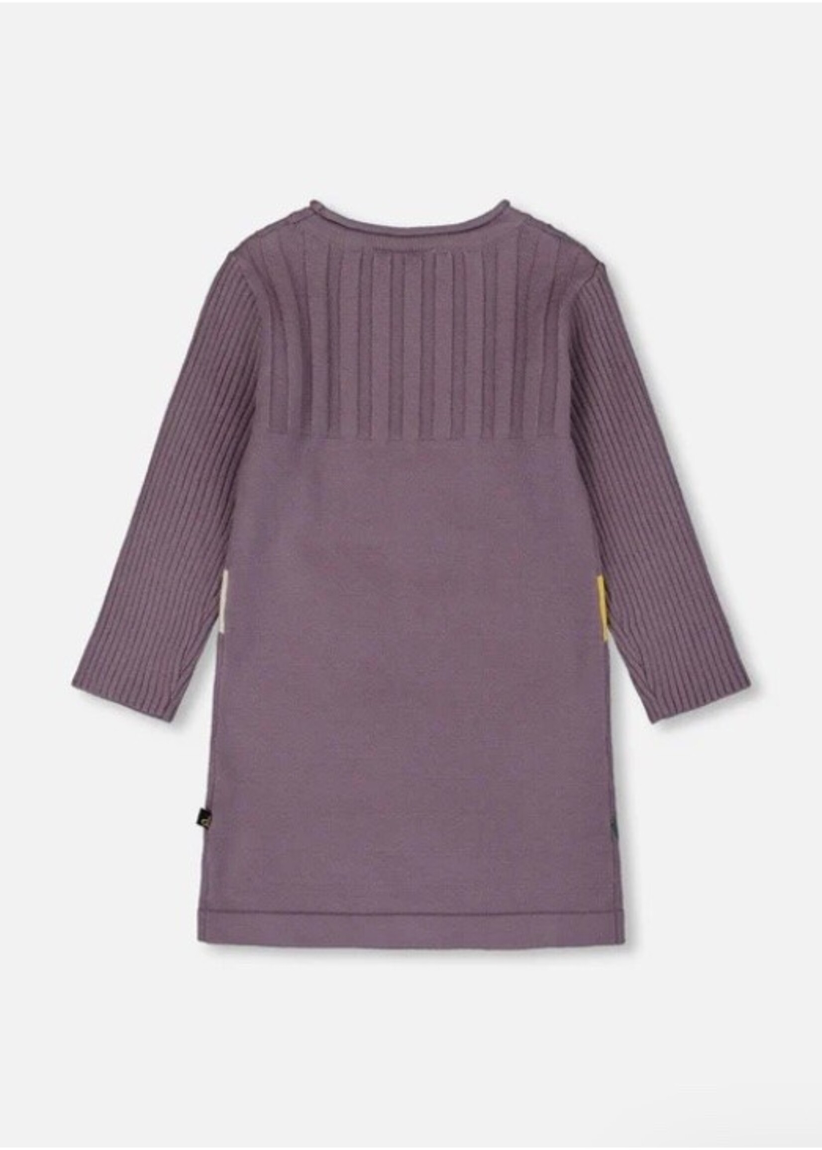 Deux Par Deux Deux Par Deux, Polka Dot Jacquard Sweater Dress || Purple Gray
