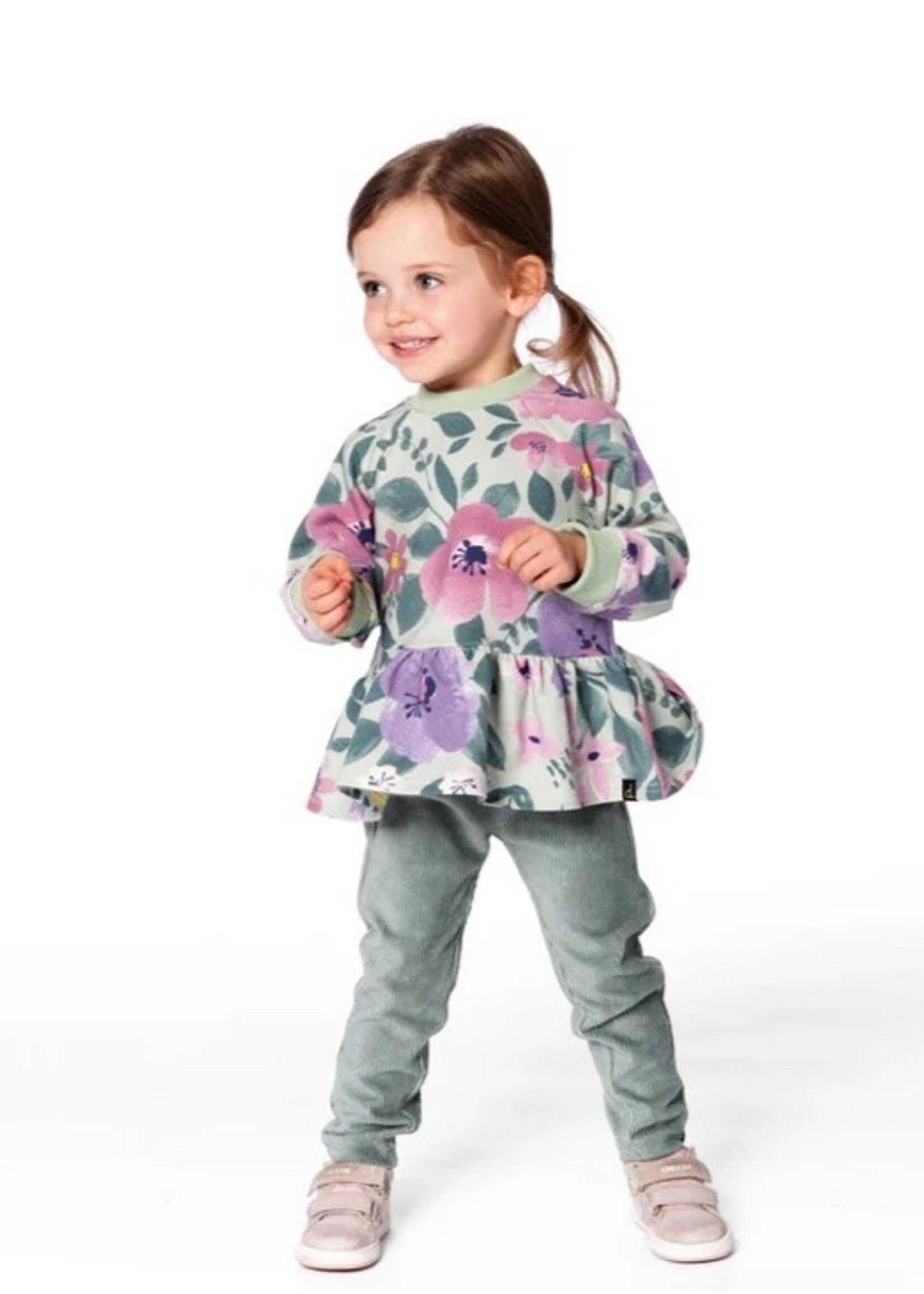 Deux Par Deux Deux Par Deux, Stretch Fleece Sweatshirt || Sage Floral