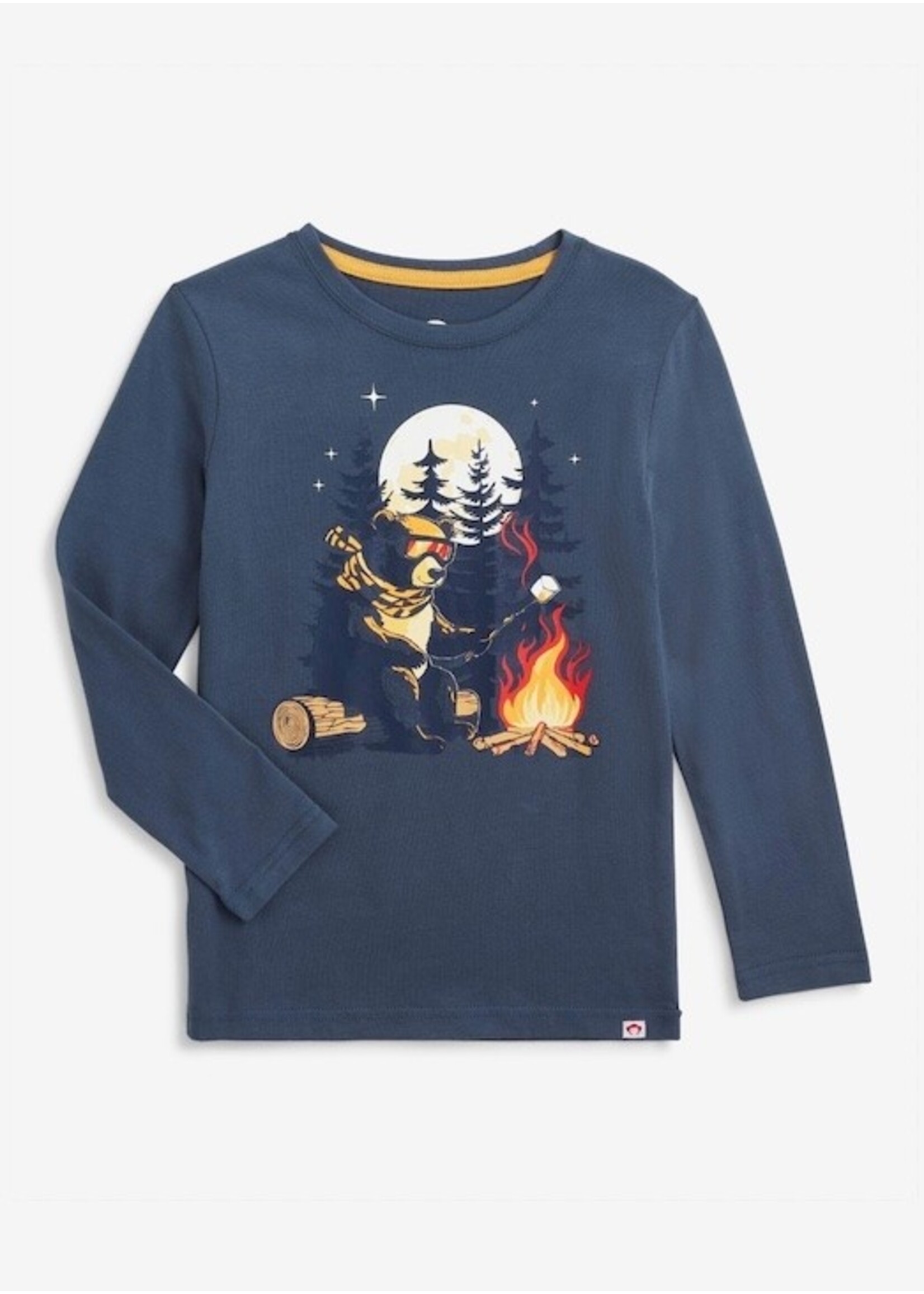 Appaman Appaman, Teddy Smores Graphic Long Sleeve Tee || Denim Blue