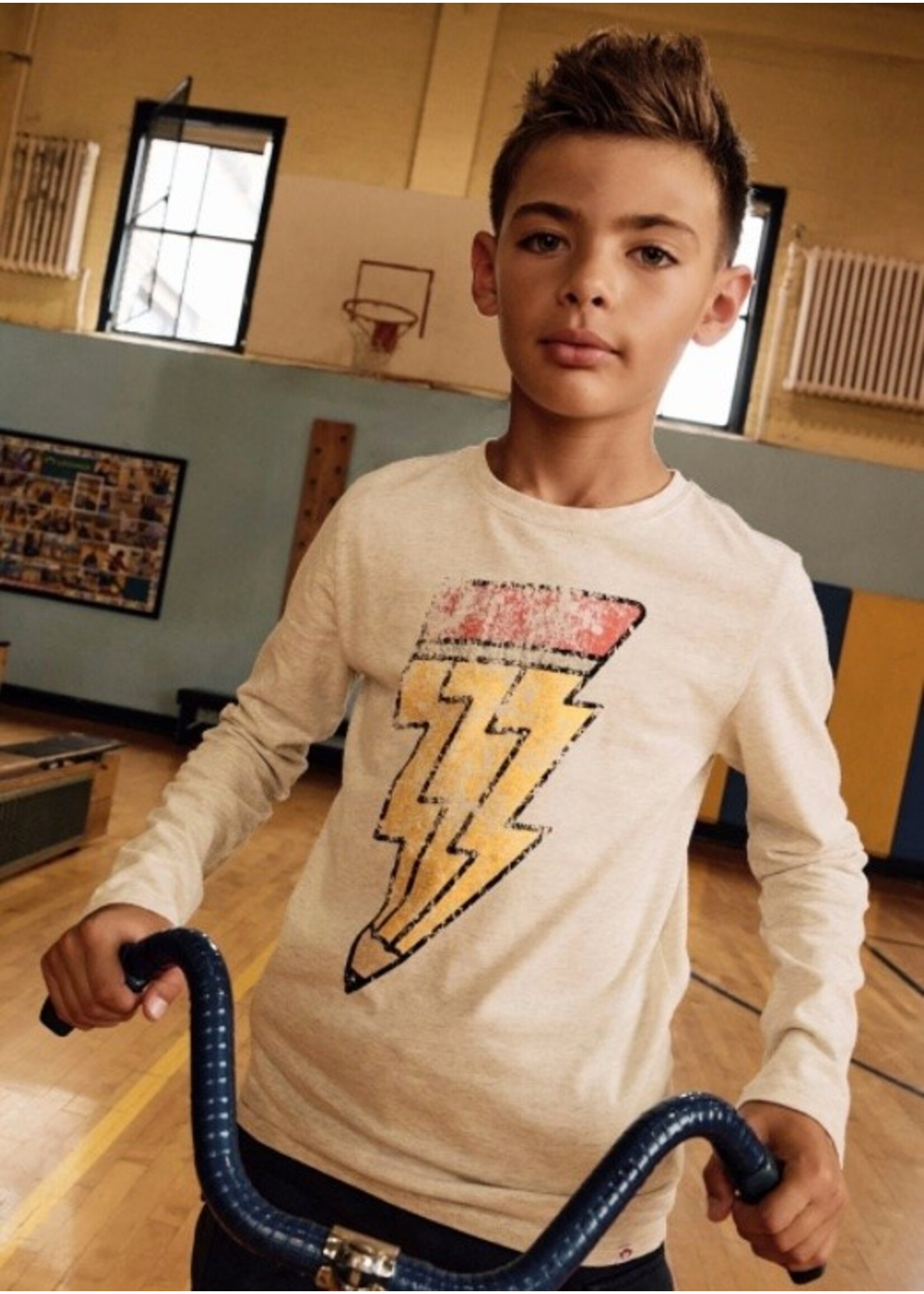 Appaman Appaman, Creative Spark Graphic Long Sleeve Tee || Cloud Heather