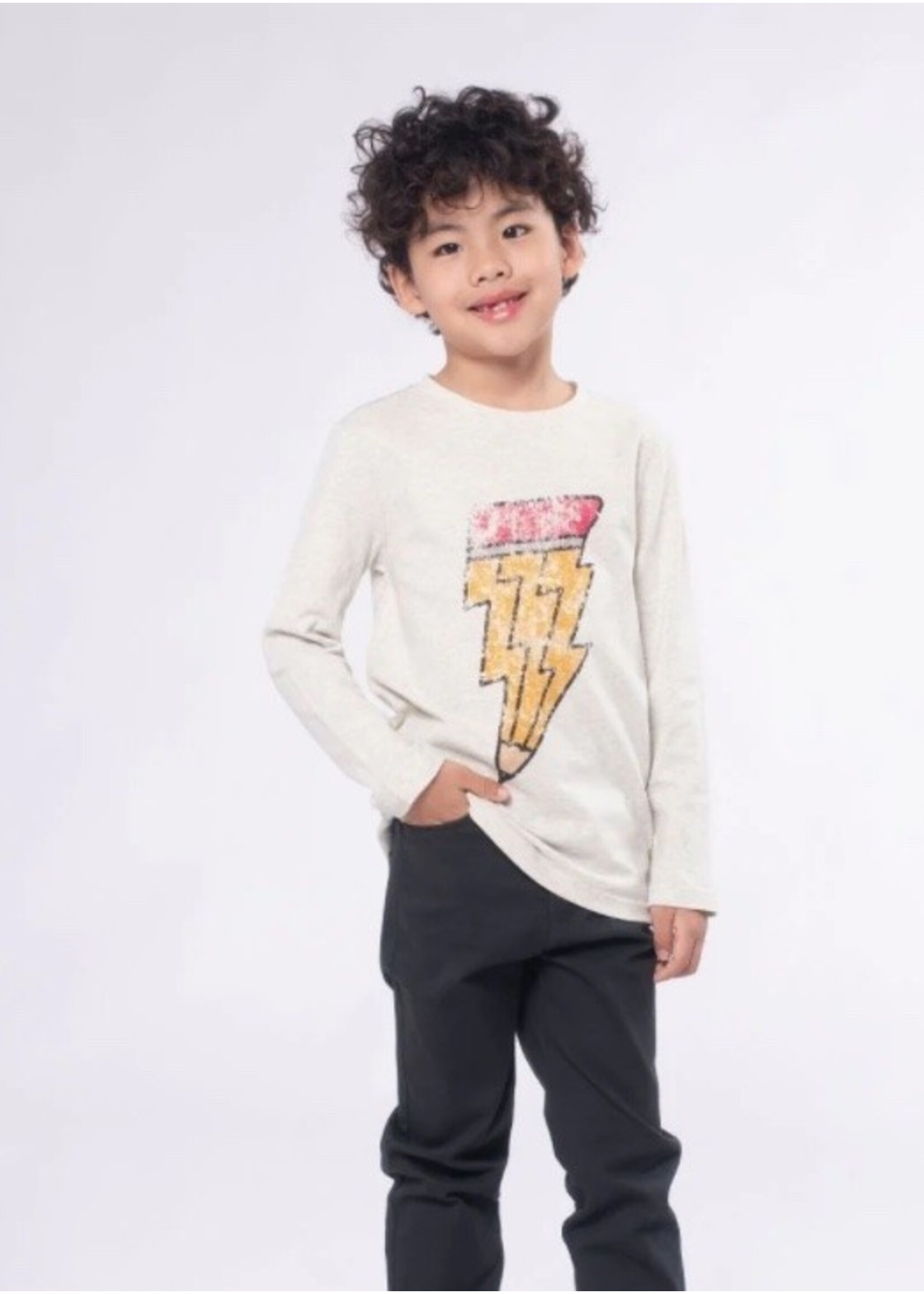 Appaman Appaman, Creative Spark Graphic Long Sleeve Tee || Cloud Heather