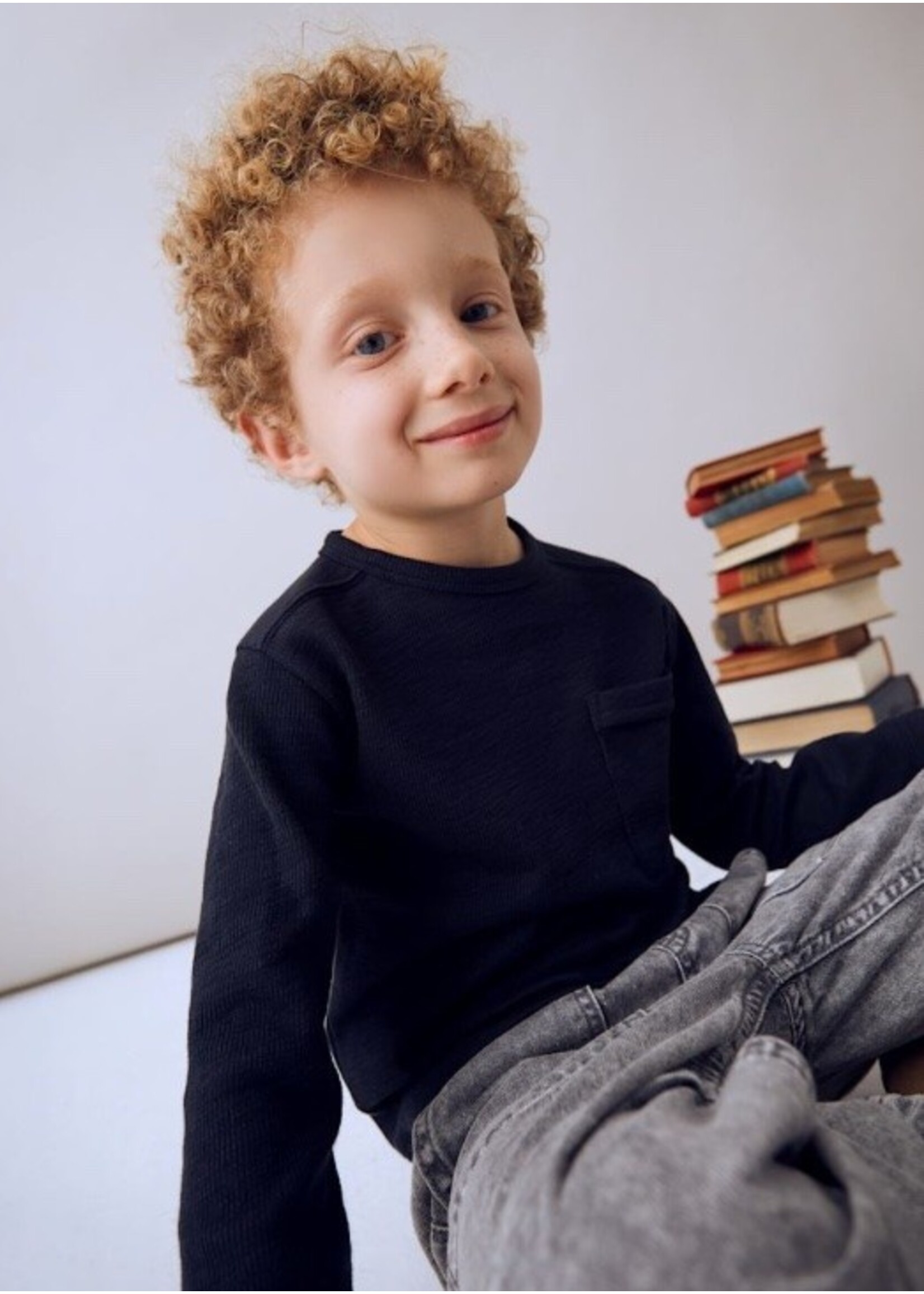 Mayoral Mayoral, Boy Long Sleeve Pocket T-Shirt || Navy