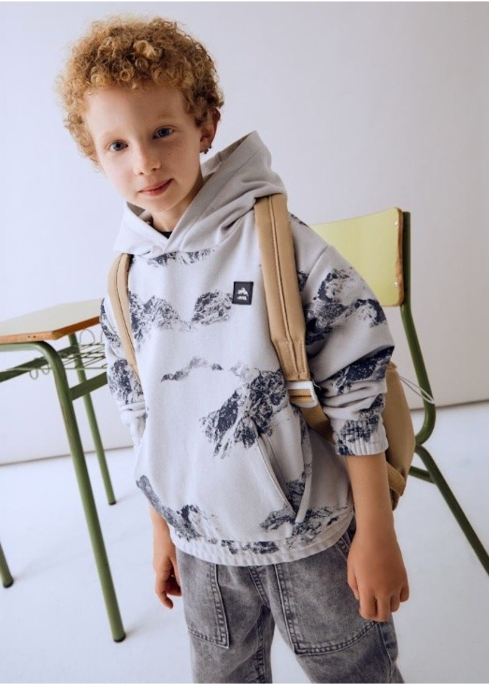 Mayoral Mayoral, Mountain Print Hoodie|| Smoke