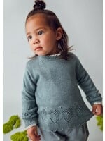 Mayoral Mayoral, Baby Openwork Knit Sweater || Blue