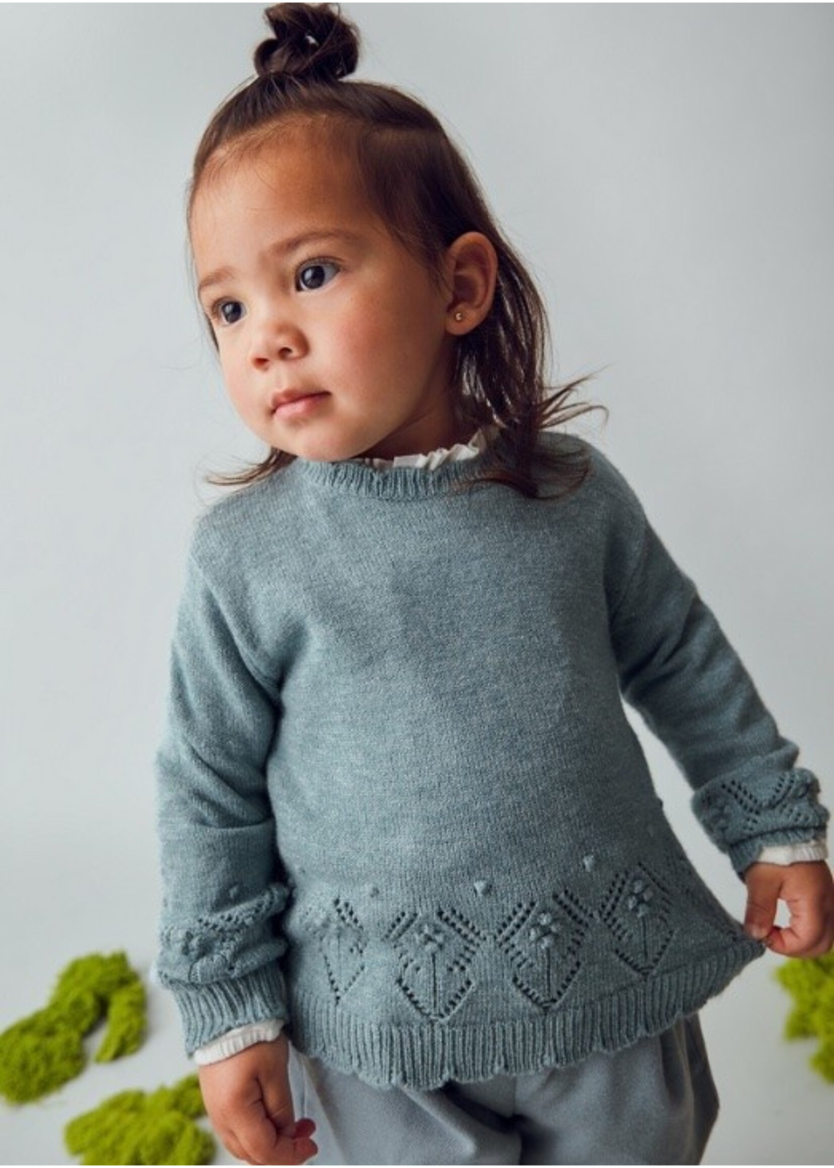 Mayoral Mayoral, Baby Openwork Knit Sweater || Blue