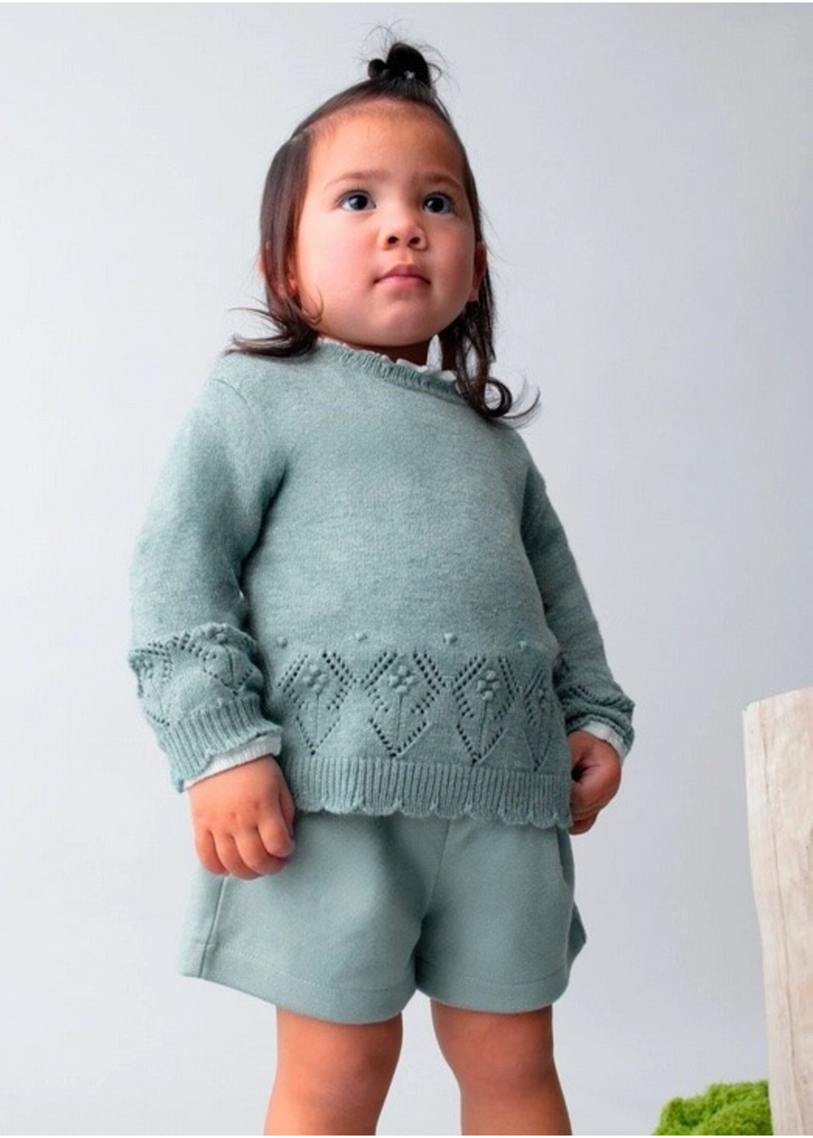 Mayoral Mayoral, Baby Openwork Knit Sweater || Blue