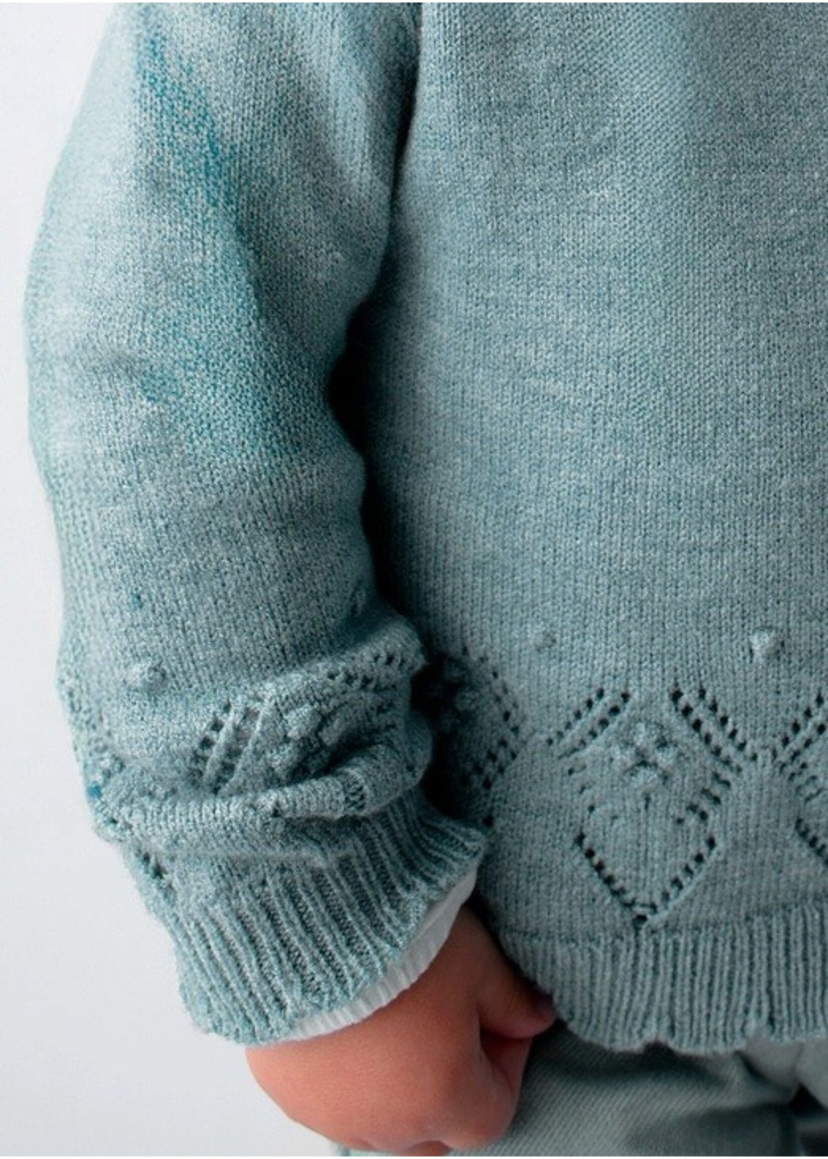 Mayoral Mayoral, Baby Openwork Knit Sweater || Blue