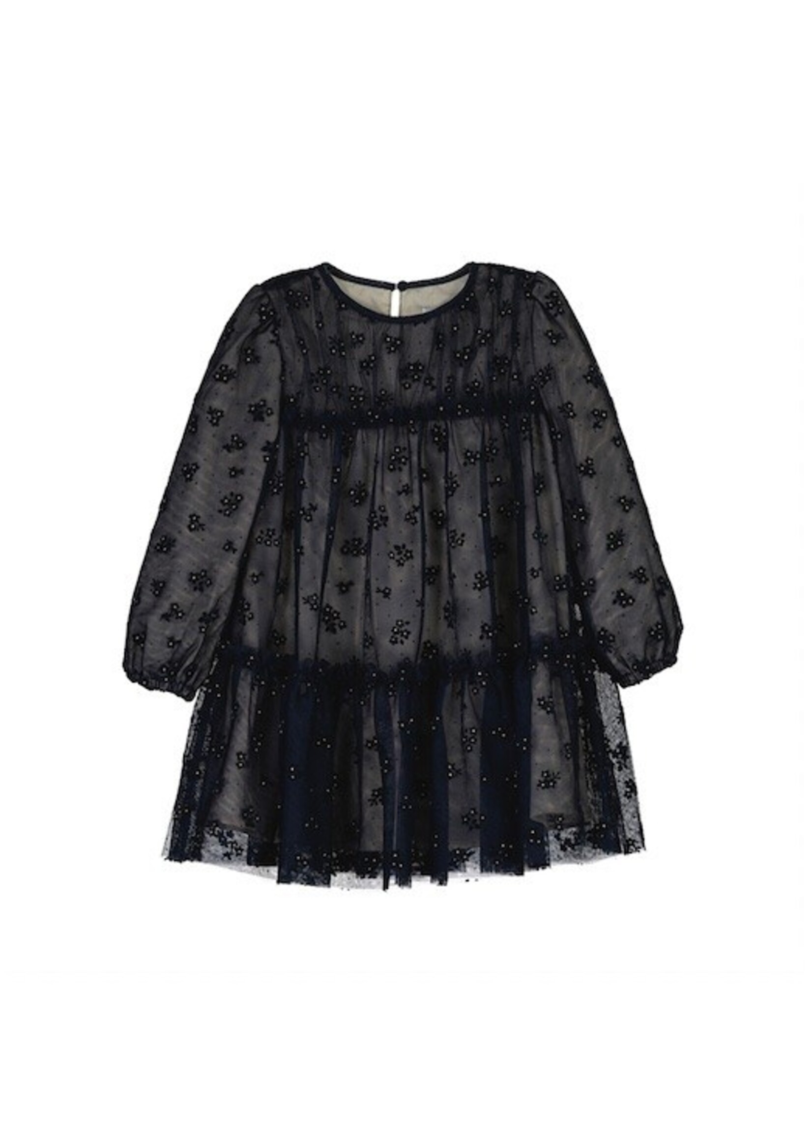 Mayoral Mayoral,  Embroidered Tulle Dress || Navy