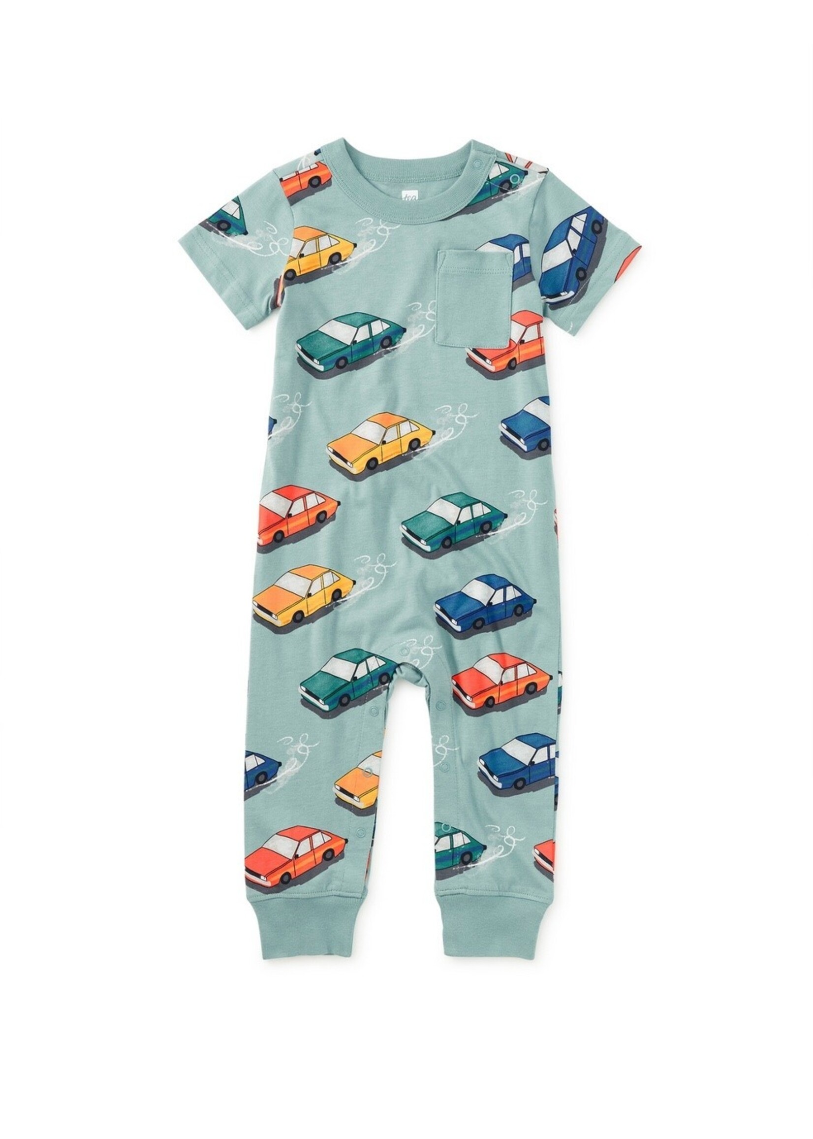 Tea Collection Tea Collection, Pocket Baby Romper || Vintage Cars
