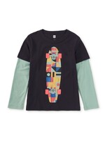 Tea Collection Tea Collection, Skateboard Layered Tee || Indigo