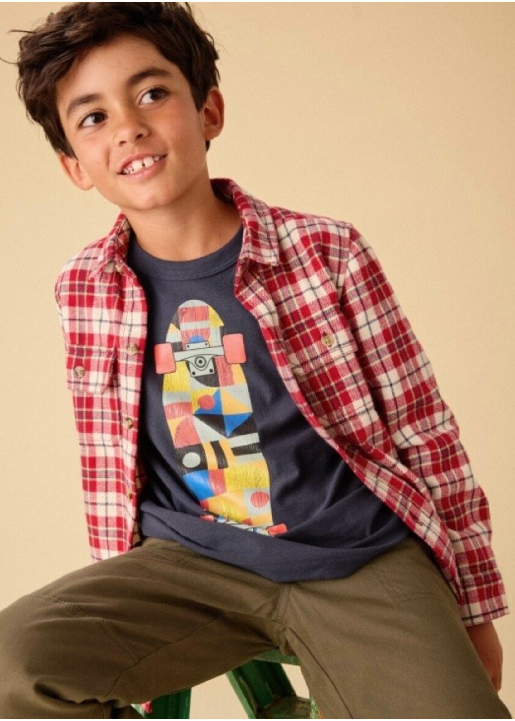 Tea Collection Tea Collection, Skateboard Layered Tee || Indigo