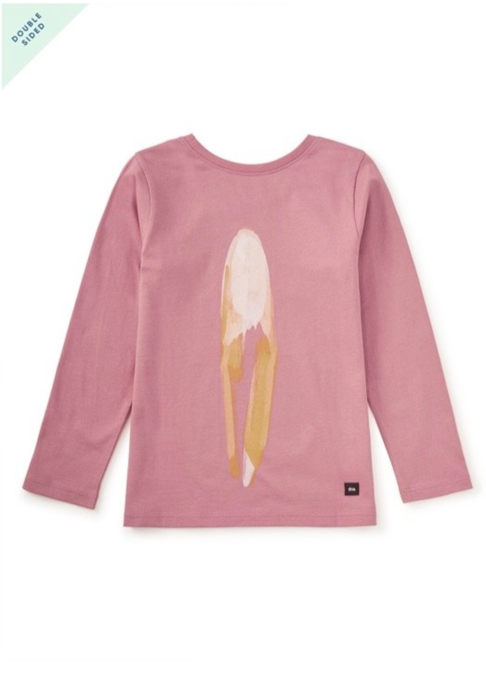 Tea Collection Tea Collection, Reading Fox Double Sided Tee || Antique Rose