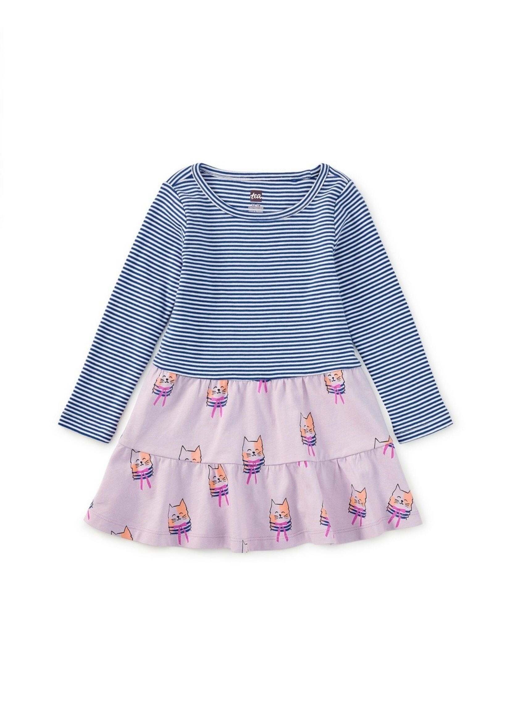 Tea Collection Tea Collection, Tiered Skirted Twirl Dress || Bow Tie Cats