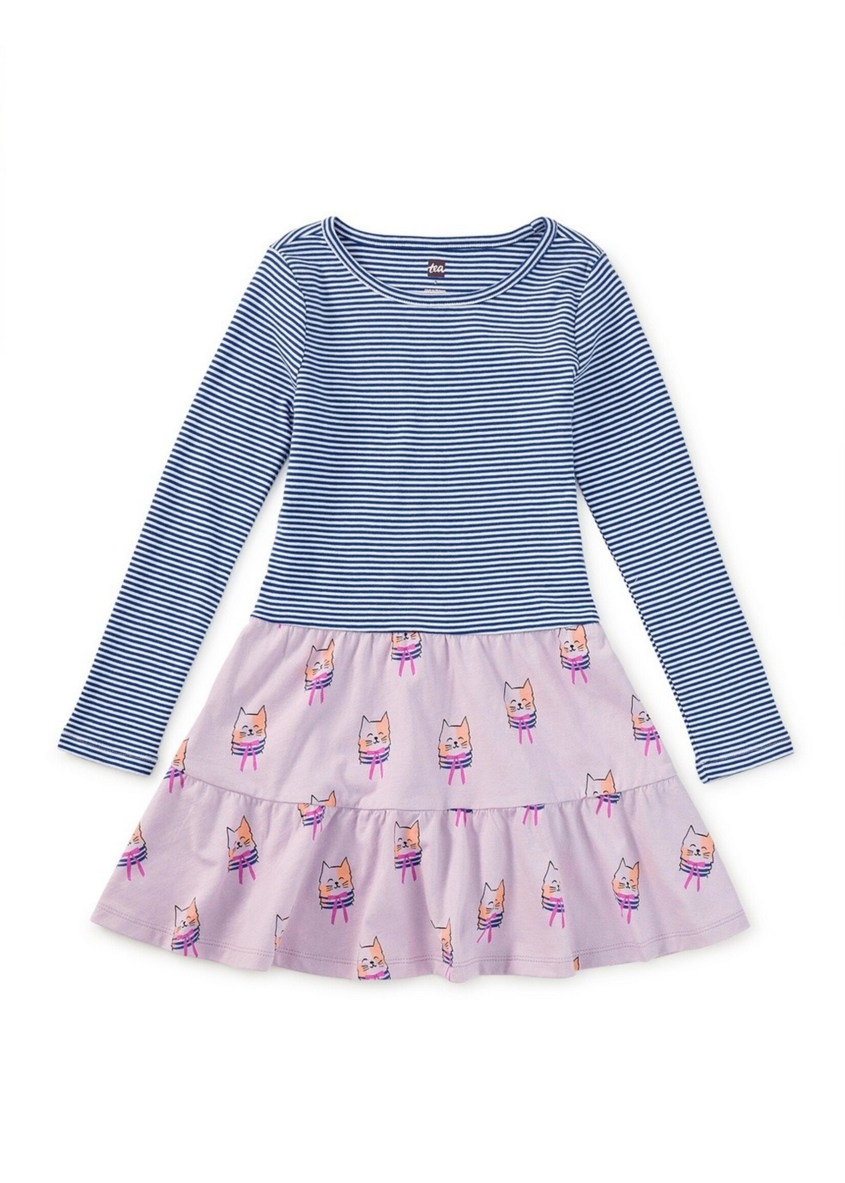Tea Collection Tea Collection, Tiered Skirted Twirl Dress || Bow Tie Cats