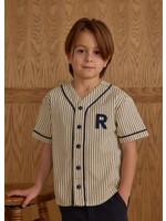Rylee + Cru Rylee + Cru, Baseball Shirt || Navy Pinstripe