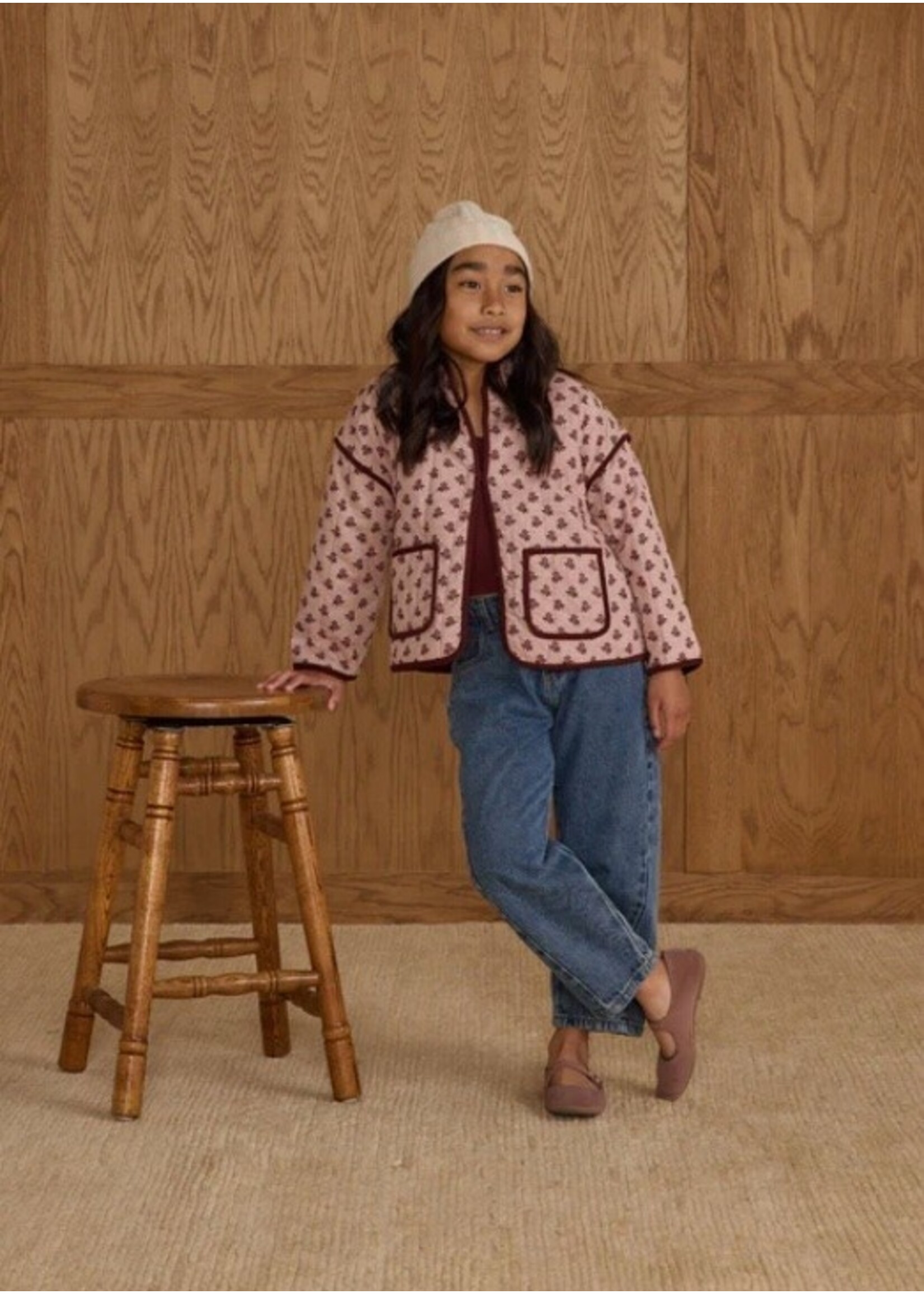 Rylee + Cru Rylee + Cru, Quilted Jacket || Blush Fleur