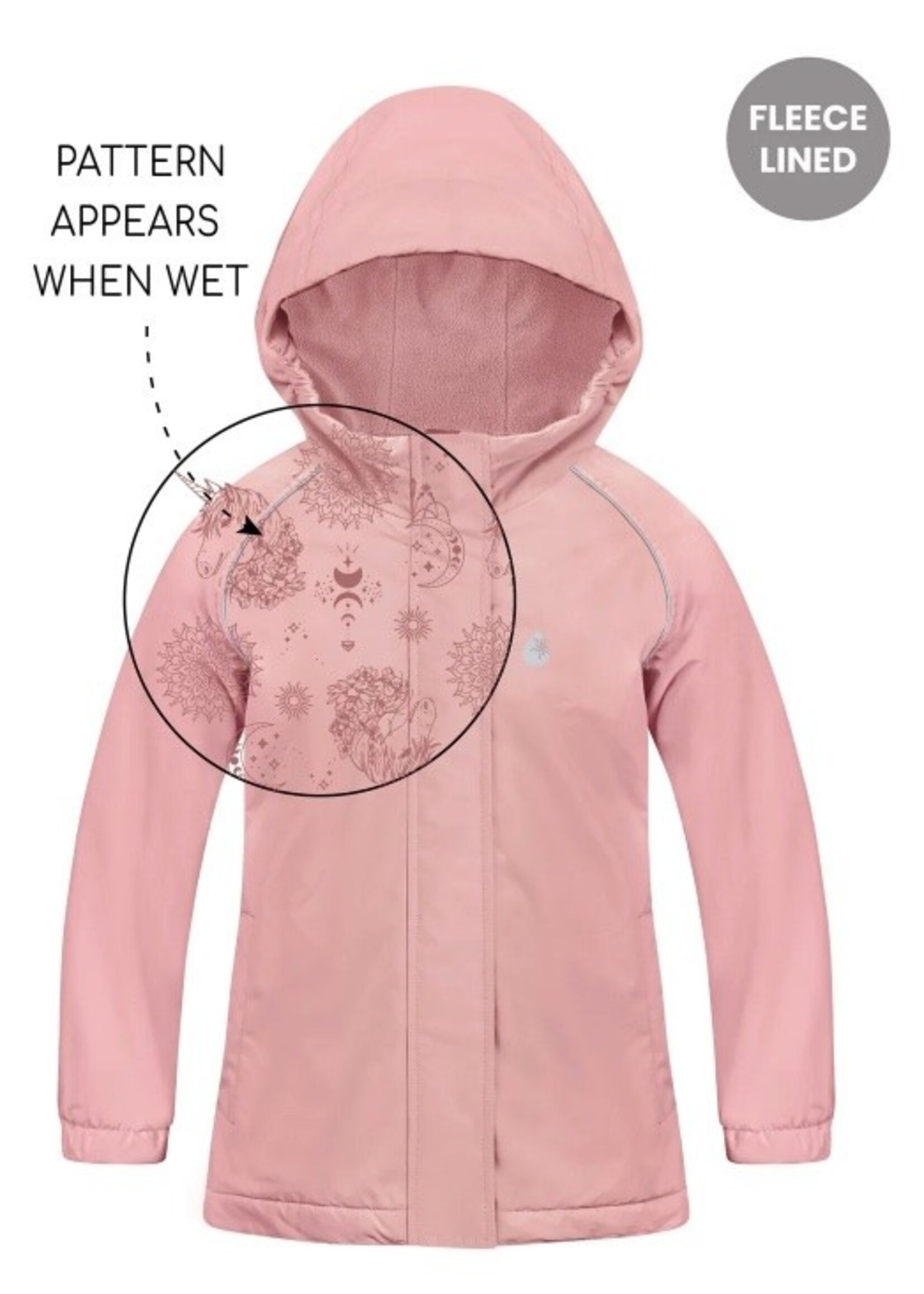 Therm Therm Kid's, SplashMagic Storm Jacket || Dusky Pink / Celestial Unicorn