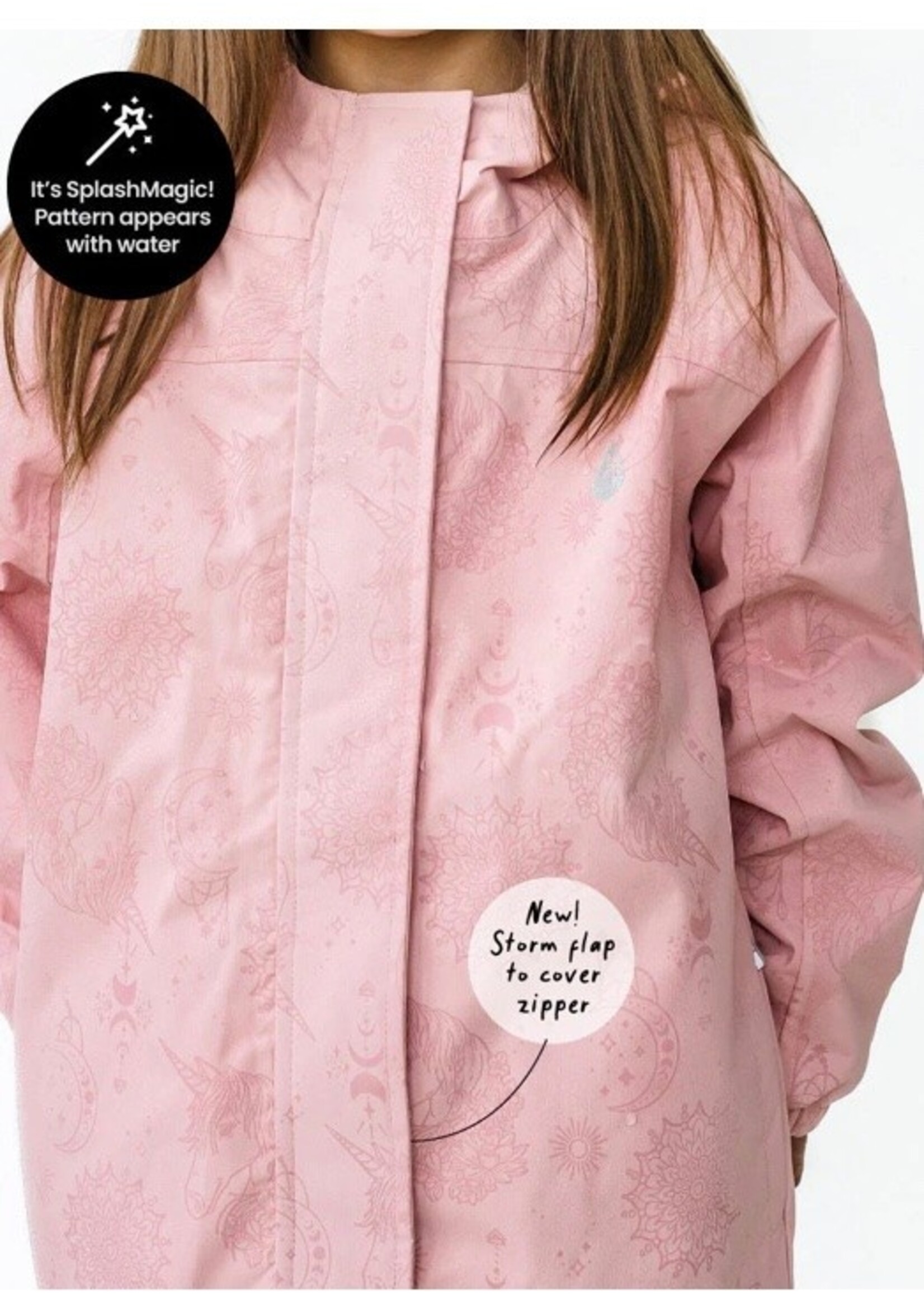 Therm Therm Kid's, SplashMagic Storm Jacket || Dusky Pink / Celestial Unicorn