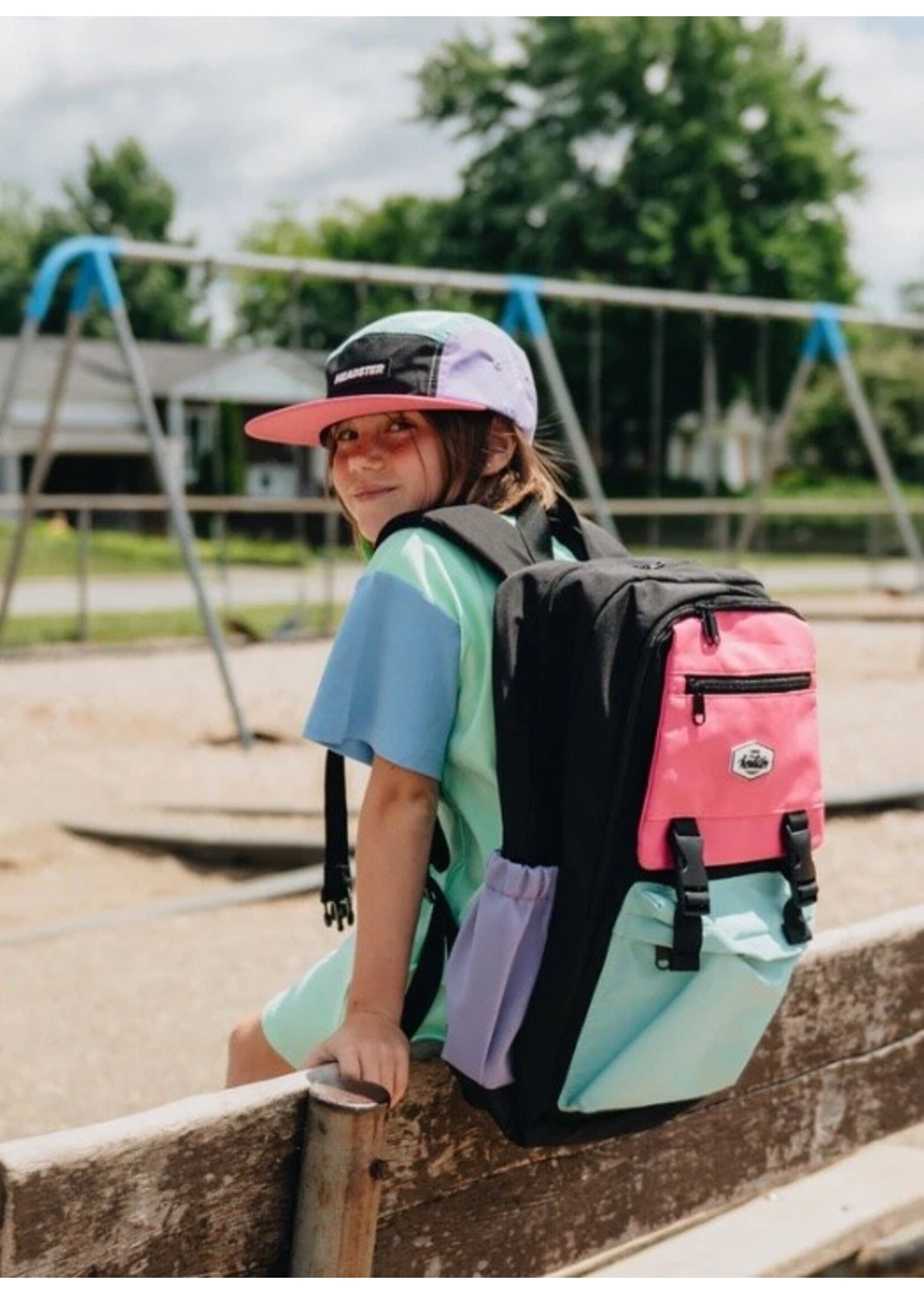 Headster Kids Headster Kids, Colorblock Candy Crushed 26L Backpack || Flushed pink