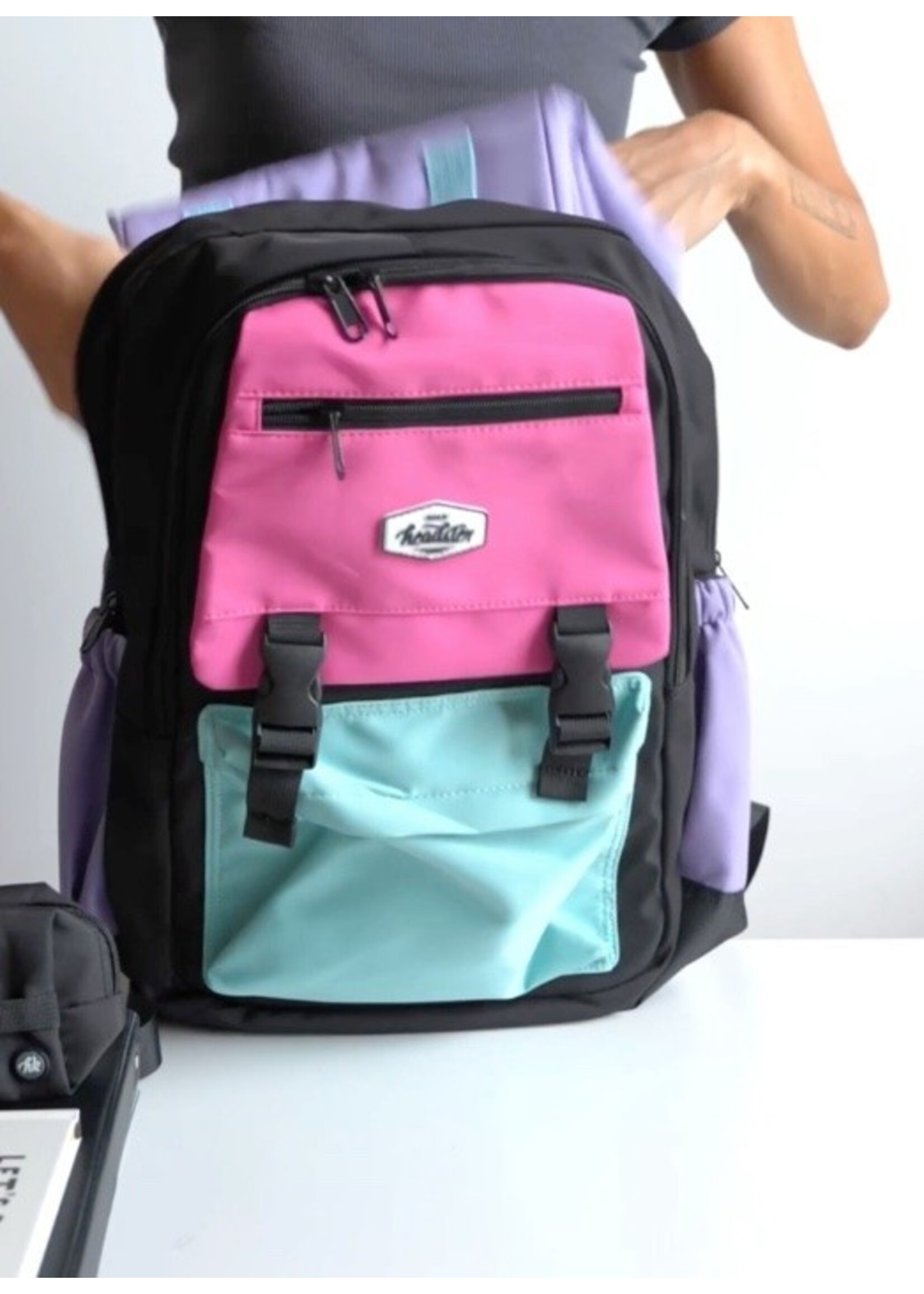 Headster Kids Headster Kids, Colorblock Candy Crushed 26L Backpack || Flushed pink