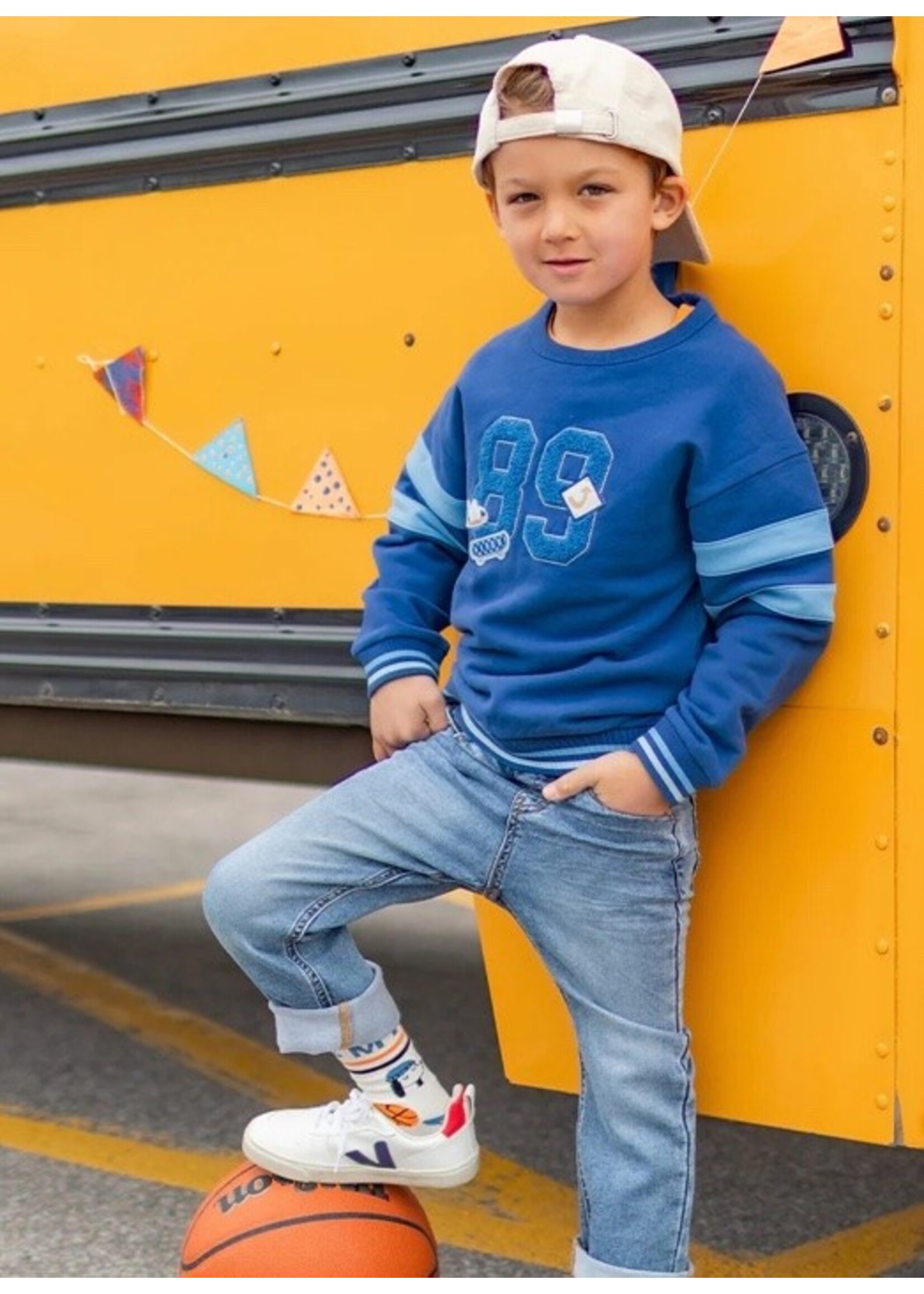 Souris Mini Souris Mini, 89 Embroidered Sweater || Blue