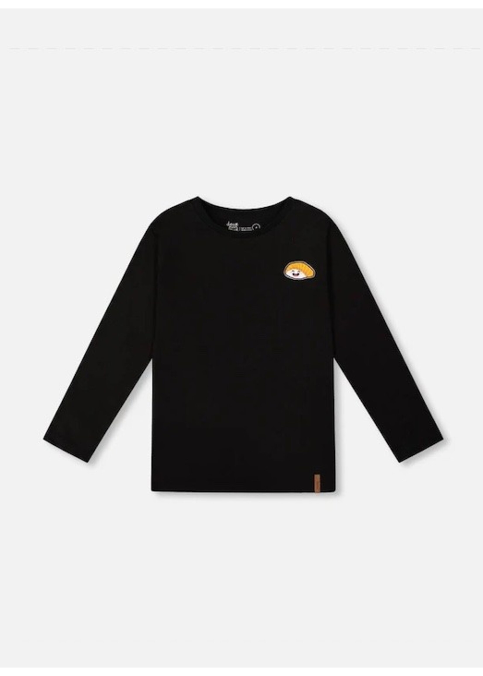 Deux Par Deux Deux Par Deux, Sushi Print Long Sleeve Jersey Tee Shirt || Black